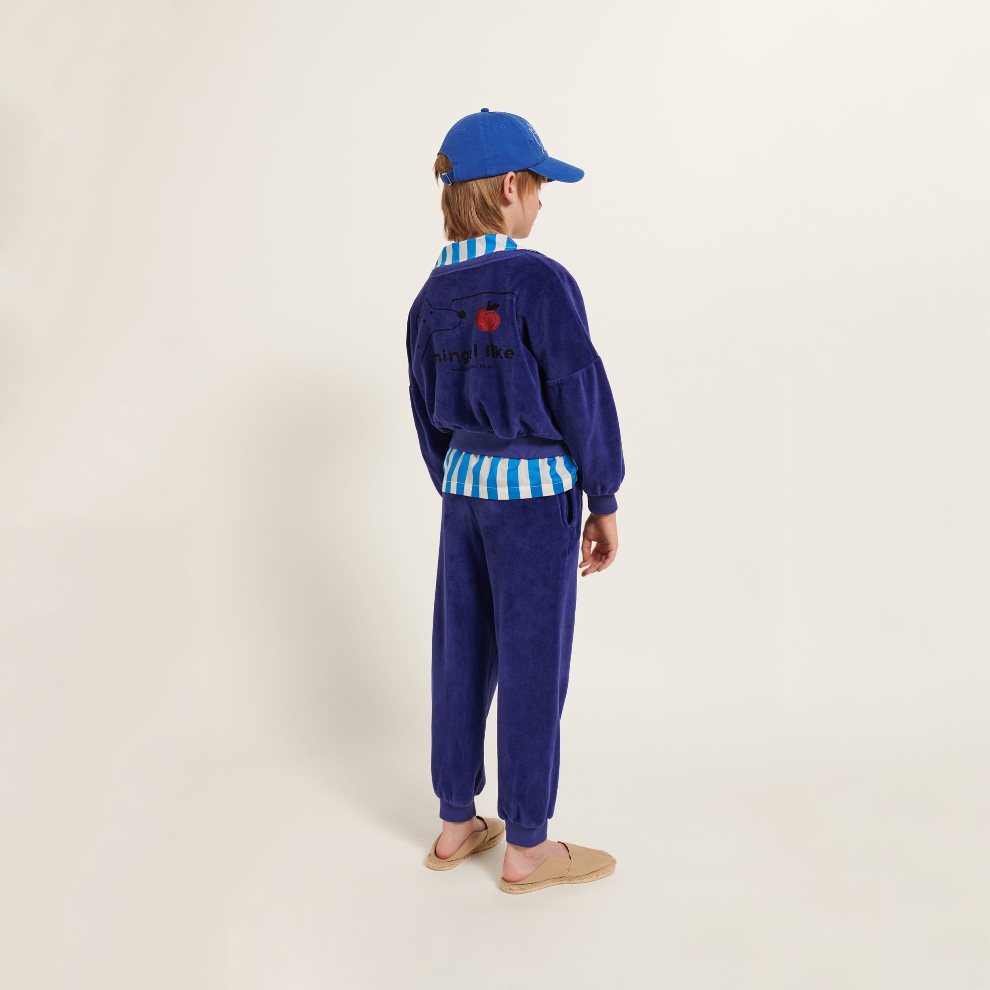 Boys & Girls Blue Velvet Cardigan