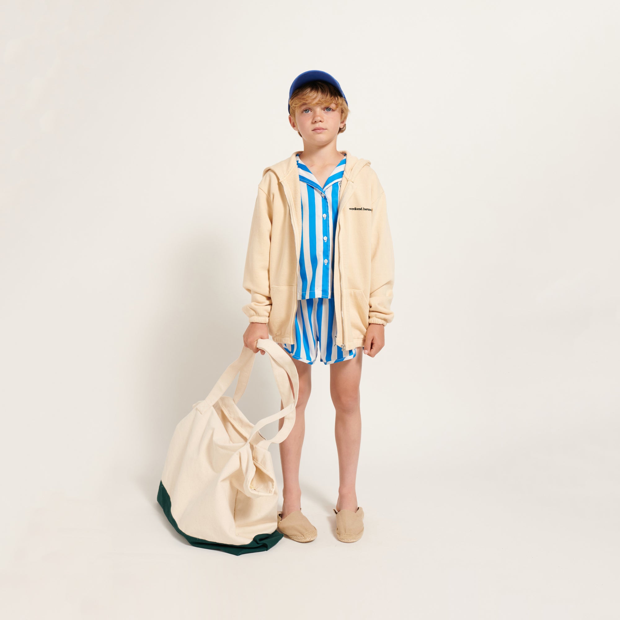 Boys & Girls Beige Cotton Zip-Up Top