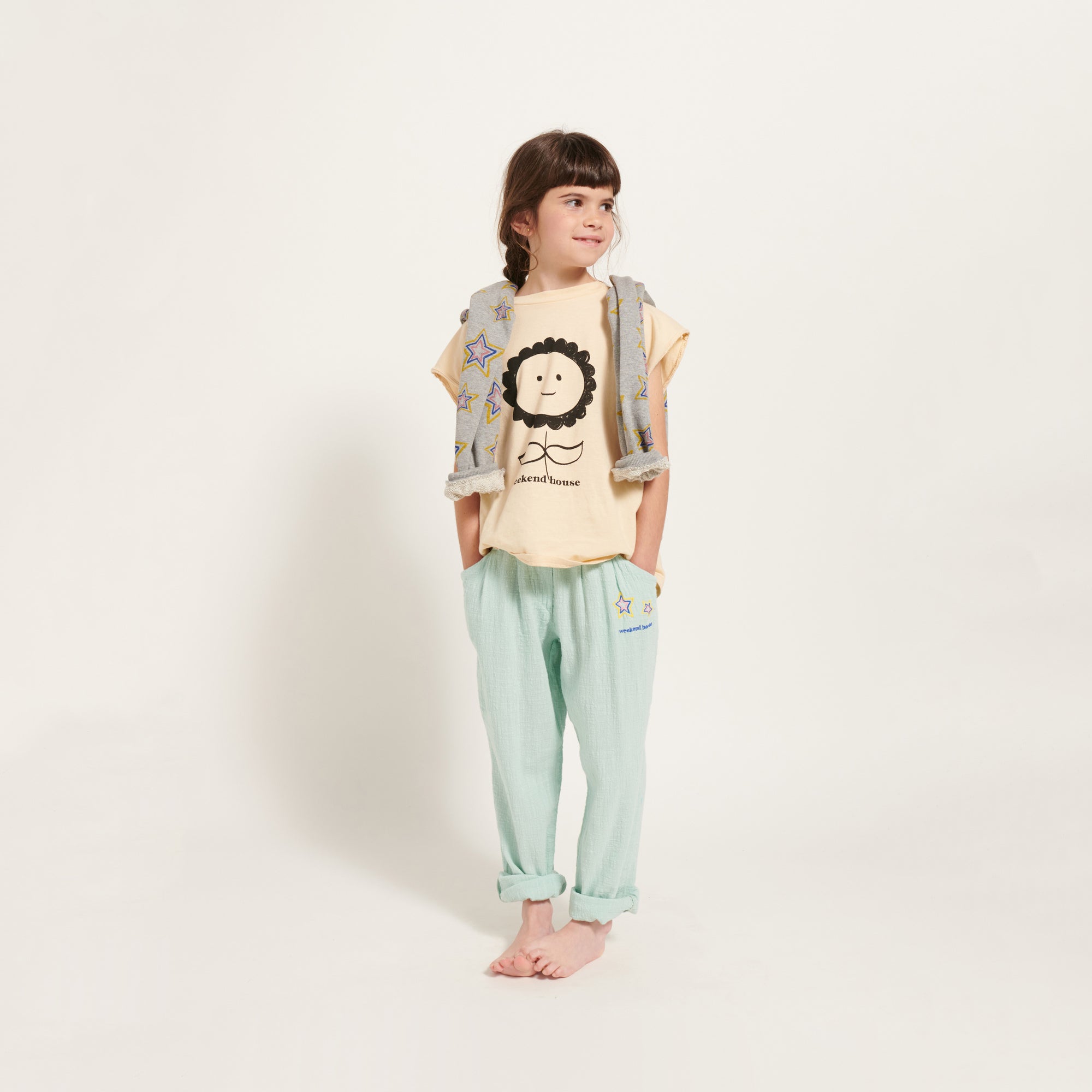 Boys & Girls Mint Cotton Trousers