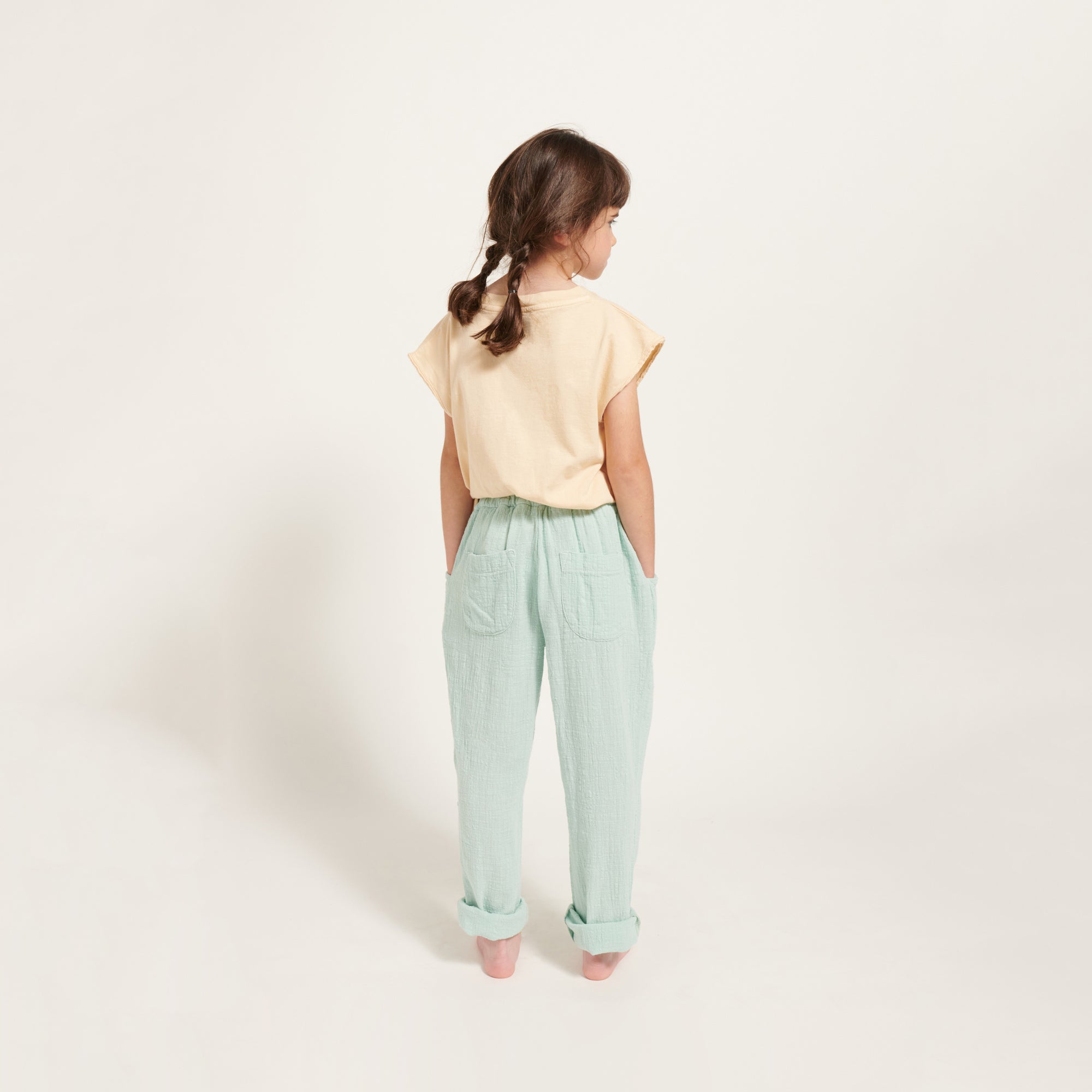 Boys & Girls Mint Cotton Trousers