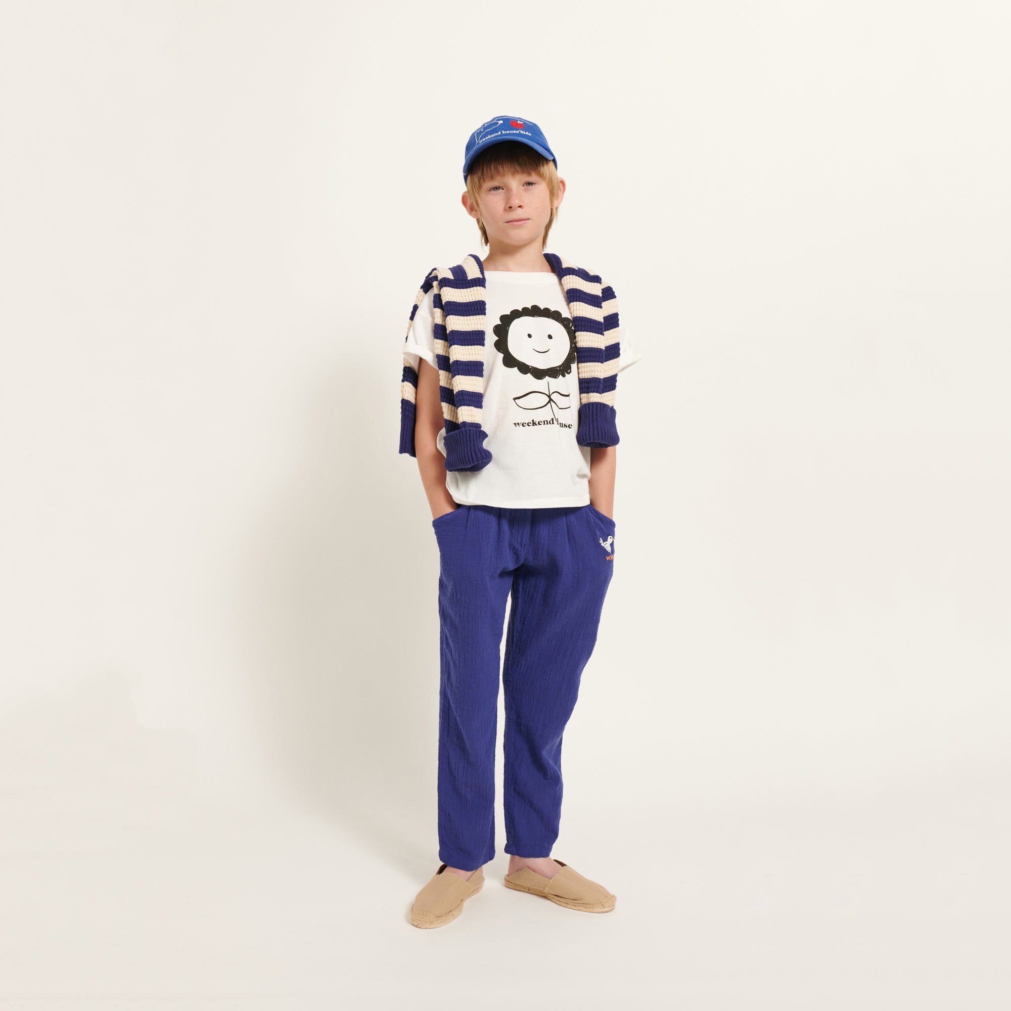 Boys & Girls Blue Cotton Trousers