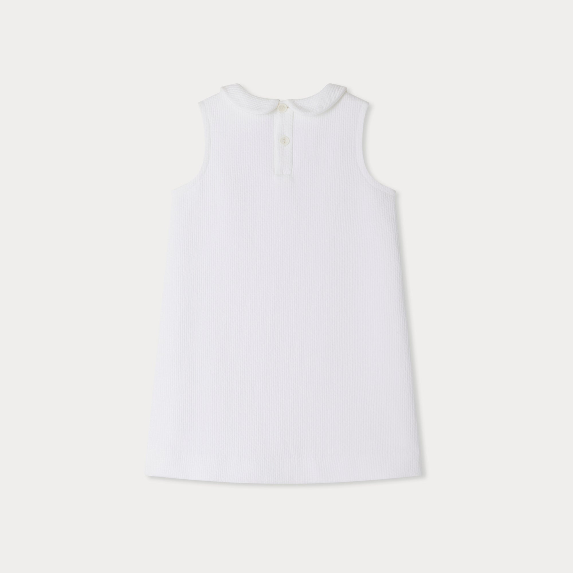Girls White Cotton Dress