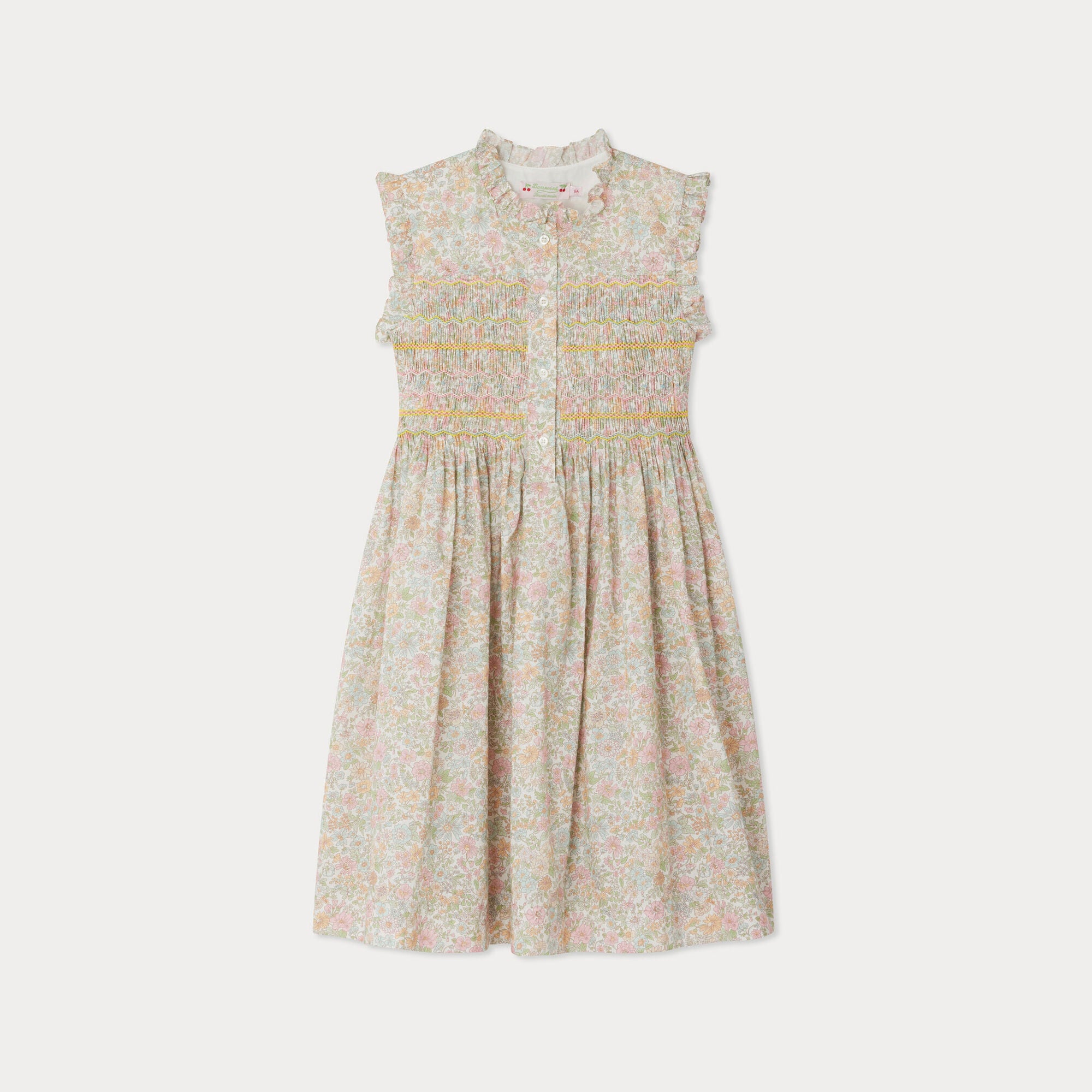 Girls Pink Floral Cotton Dress