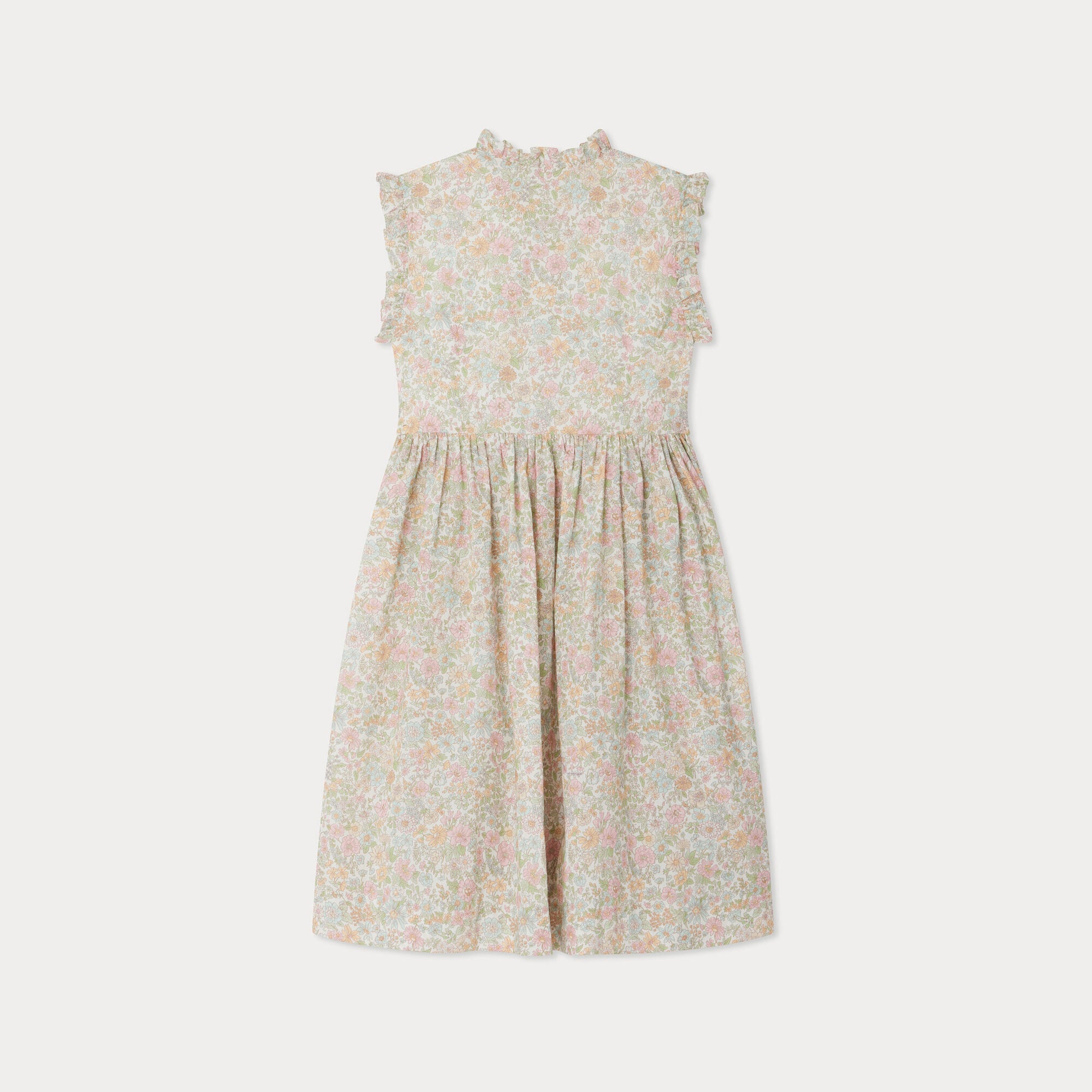 Girls Pink Floral Cotton Dress