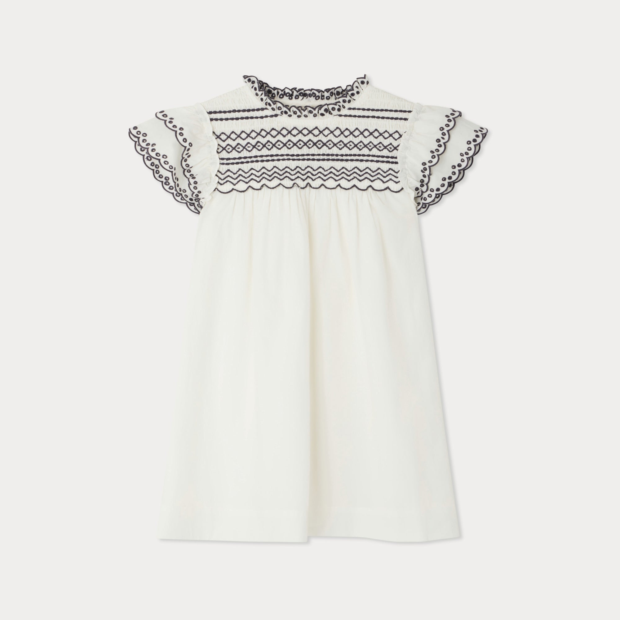 Girls White Cotton Dress
