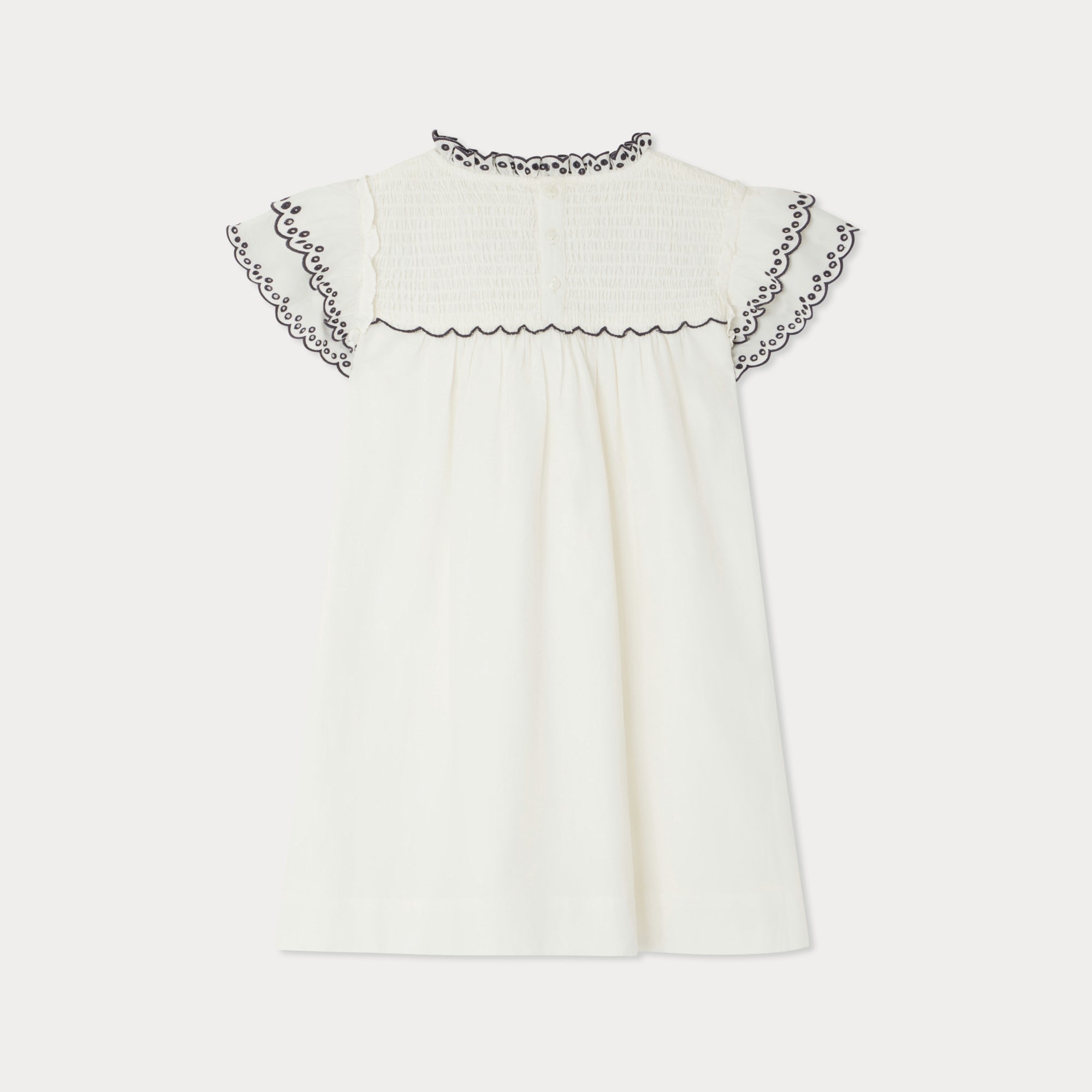 Girls White Cotton Dress
