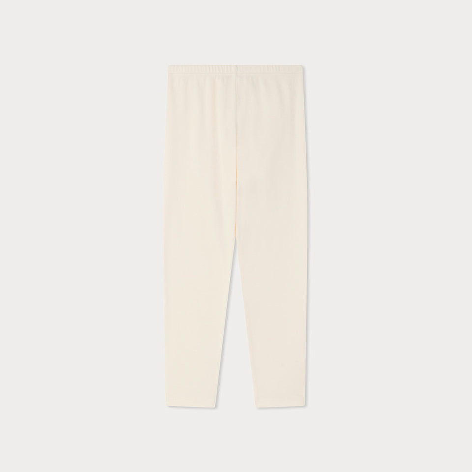Girls Ivory Cotton Leggings