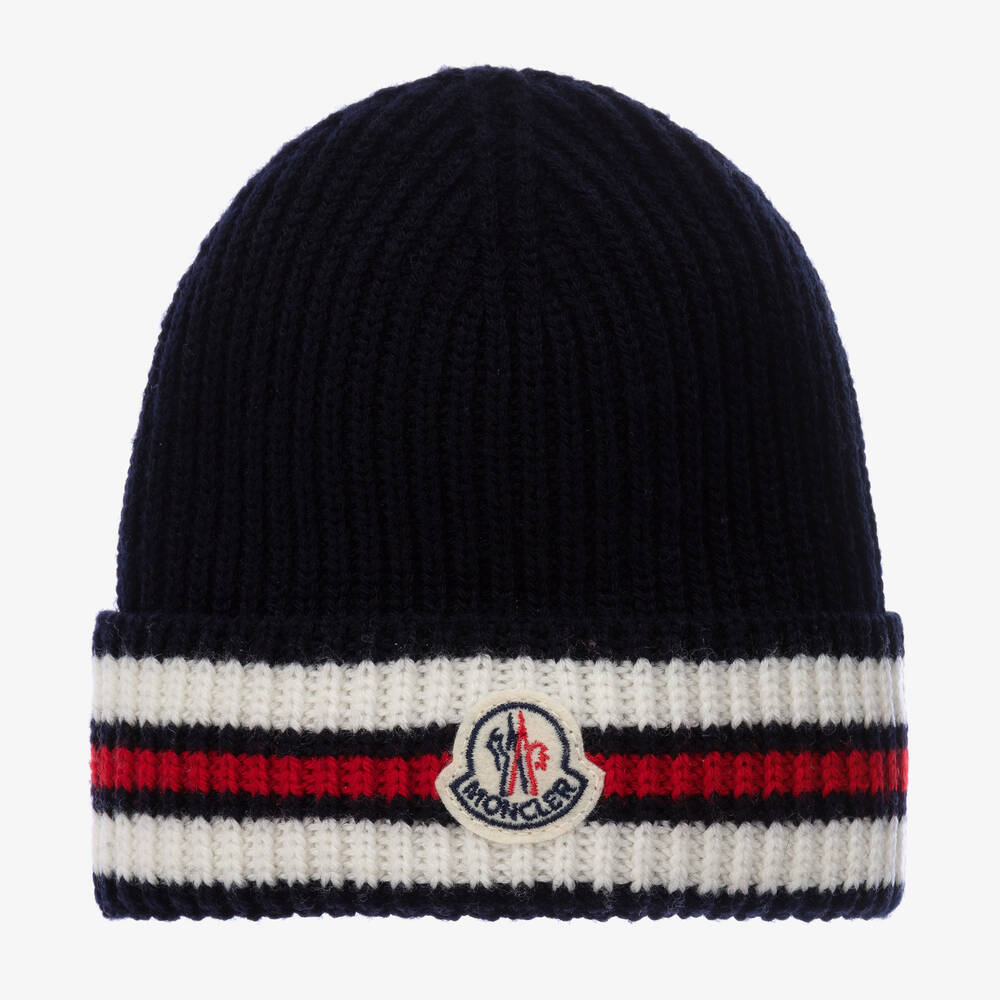 Baby Boys Navy Logo Wool Hat