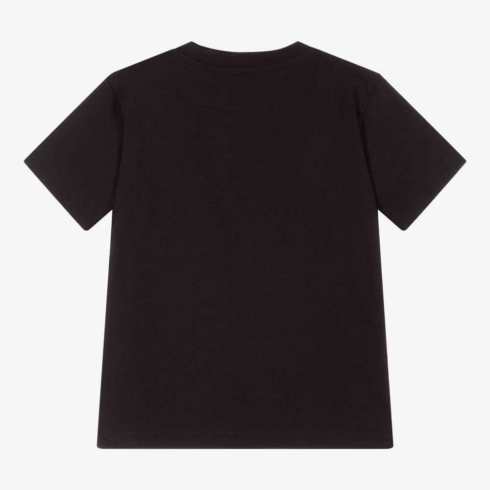 Boys Black Cotton T-Shirt