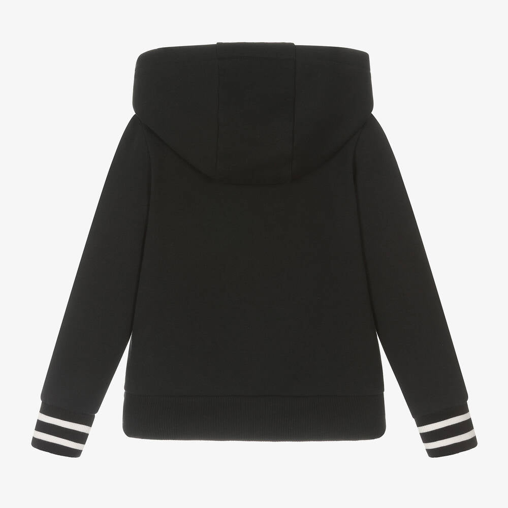 Boys Black Zip-Up Top