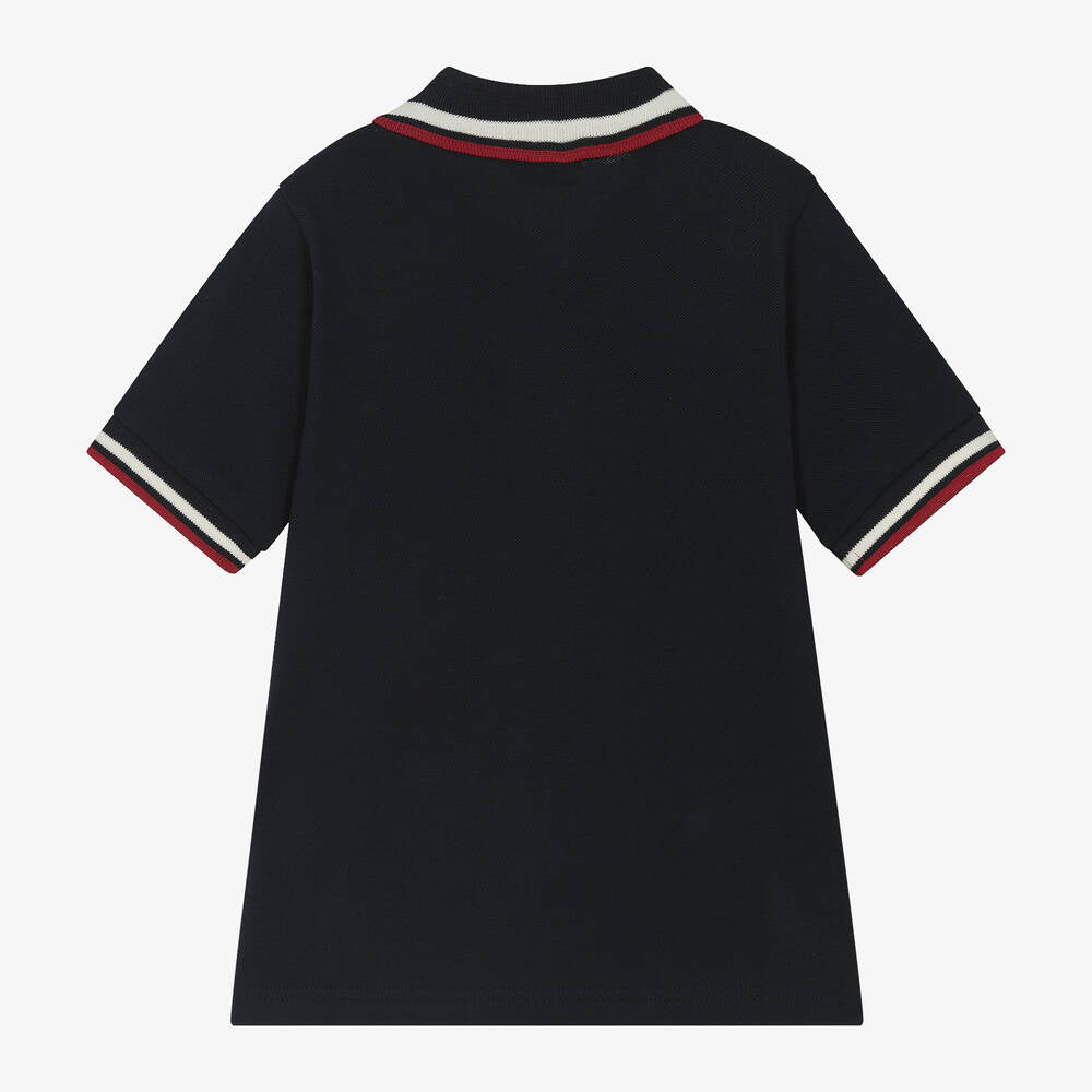 Boys Navy Cotton Polo Shirt