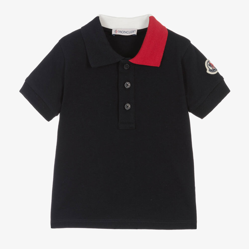 Baby Boys Blue Cotton Polo Shirt