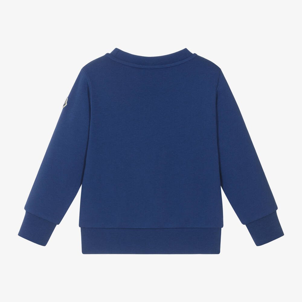 Boys Navy Logo Cotton Sweatshirt