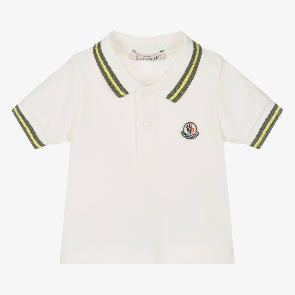 Baby Boys White Cotton Polo Shirt