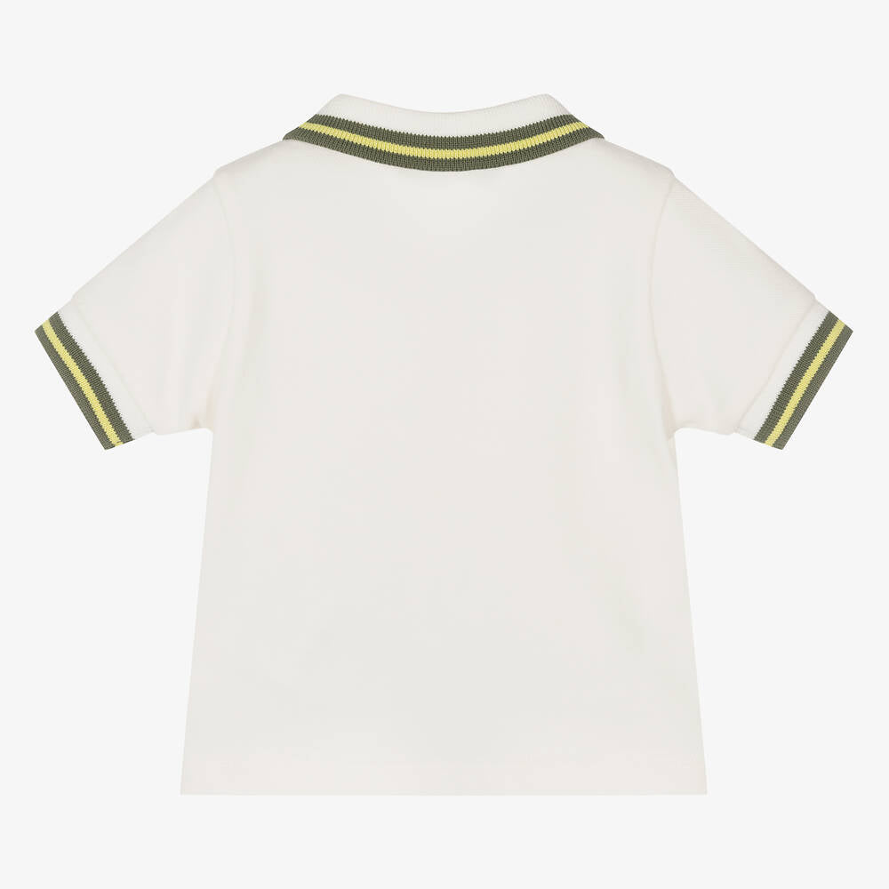 Baby Boys White Cotton Polo Shirt