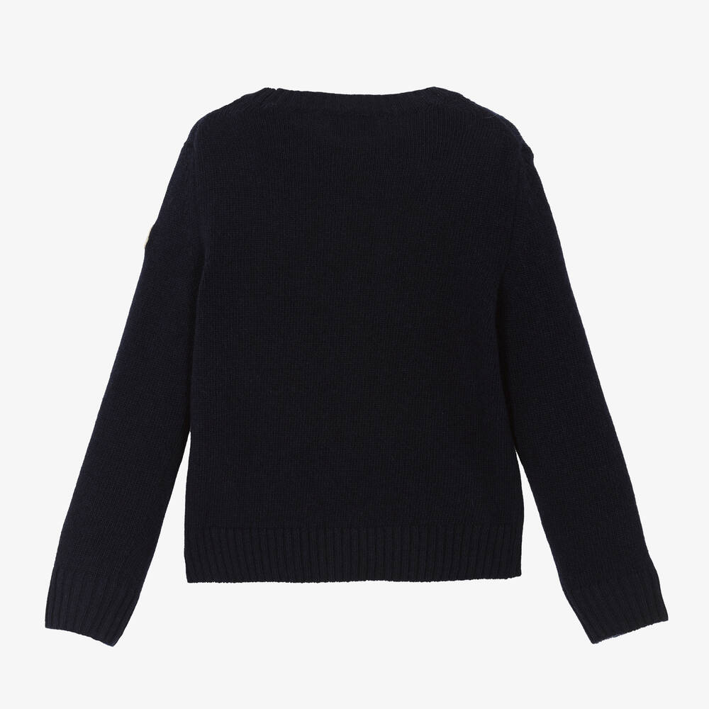 Boys Navy Wool Sweater