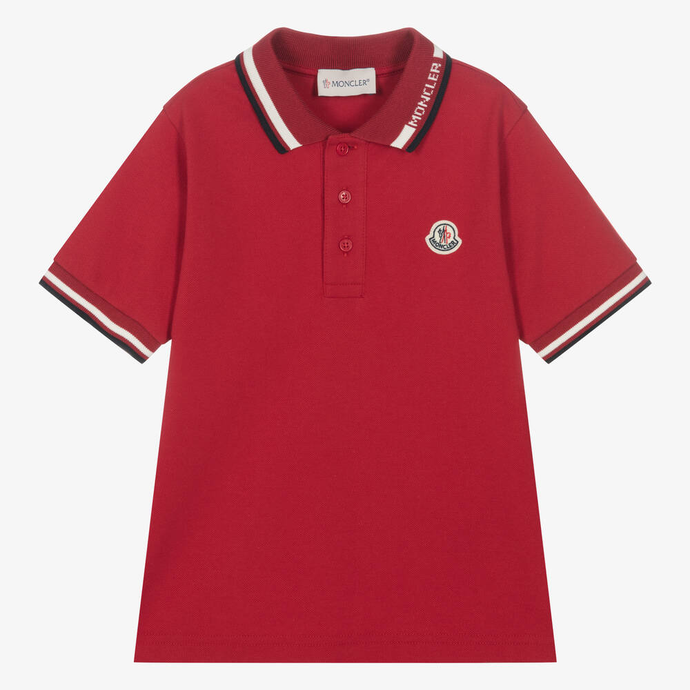 Boys Red Cotton Polo Shirt