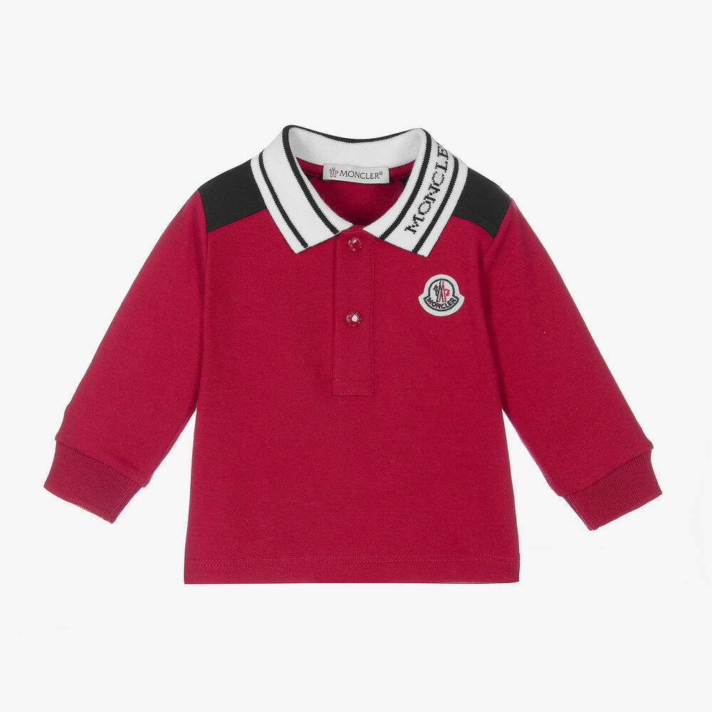 Baby Boys Red Cotton Polo Shirt