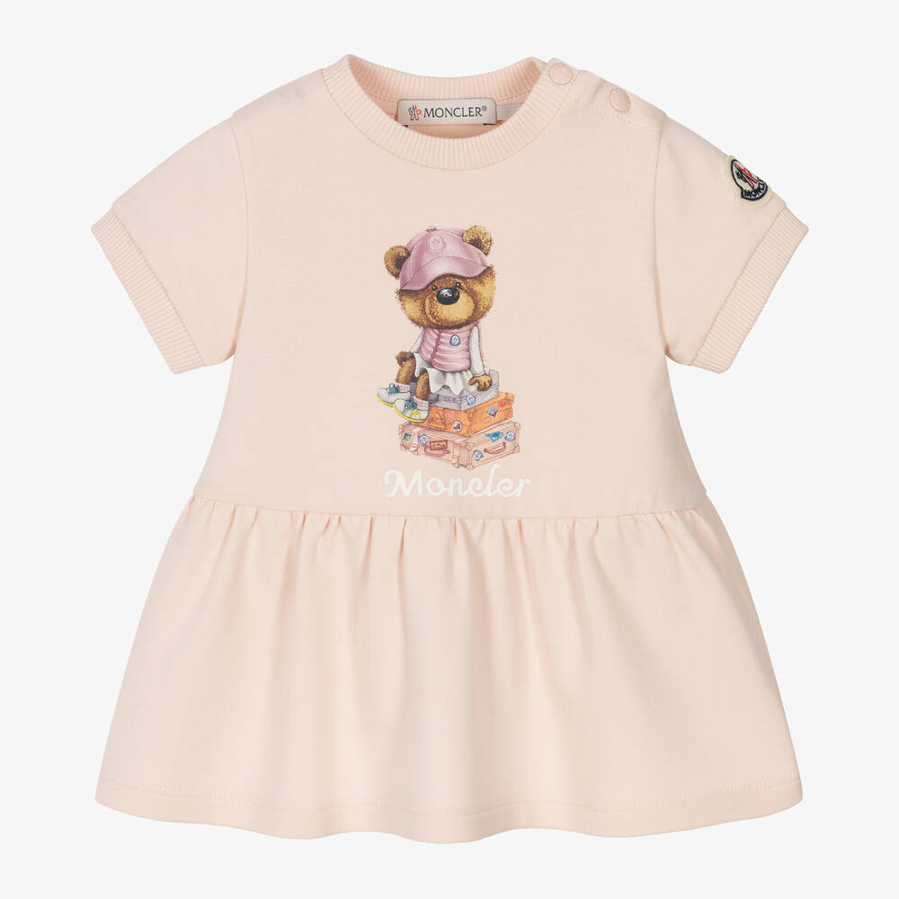 Baby Girls Pink Printed Cotton Dress