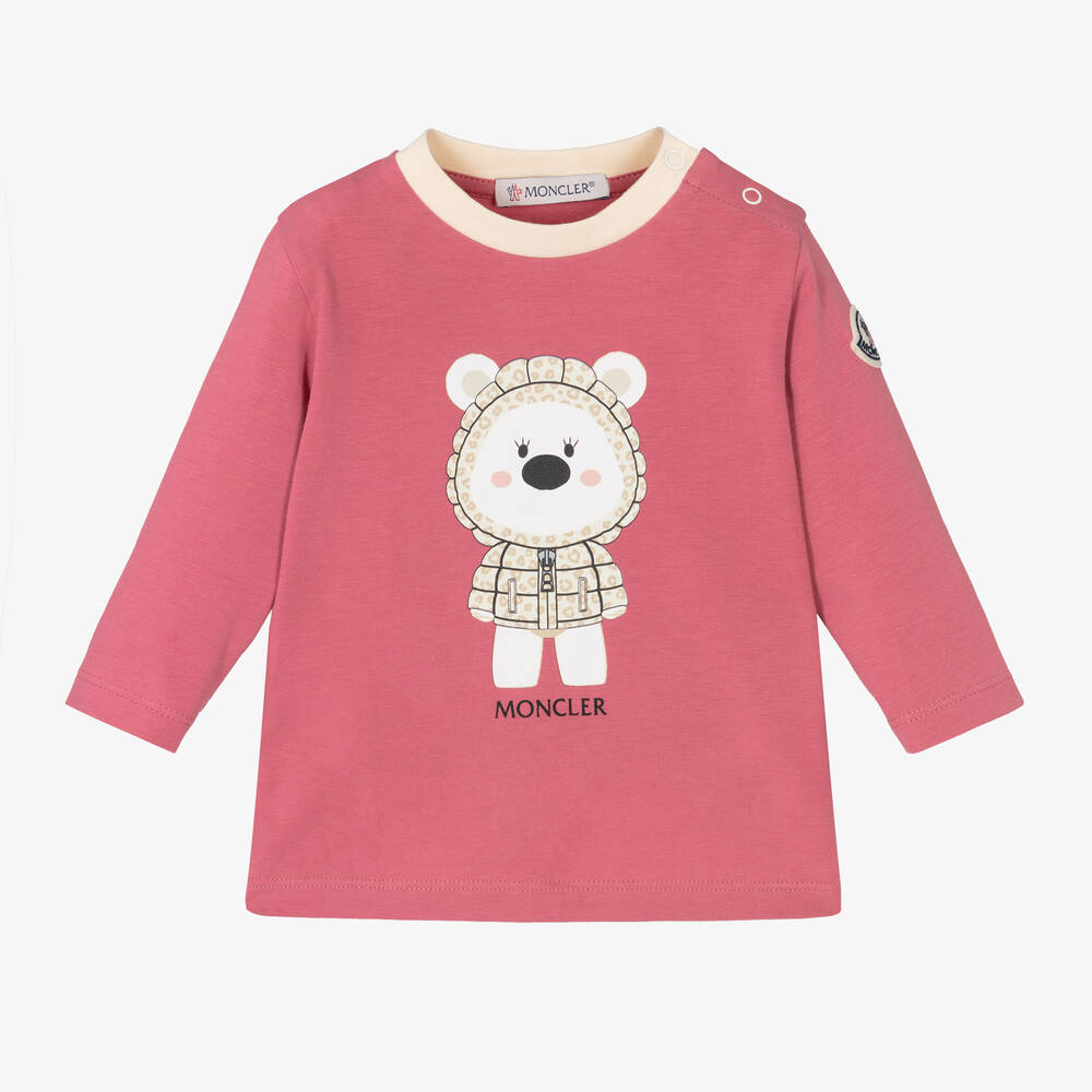 Baby Girls Pink Printed Cotton T-Shirt