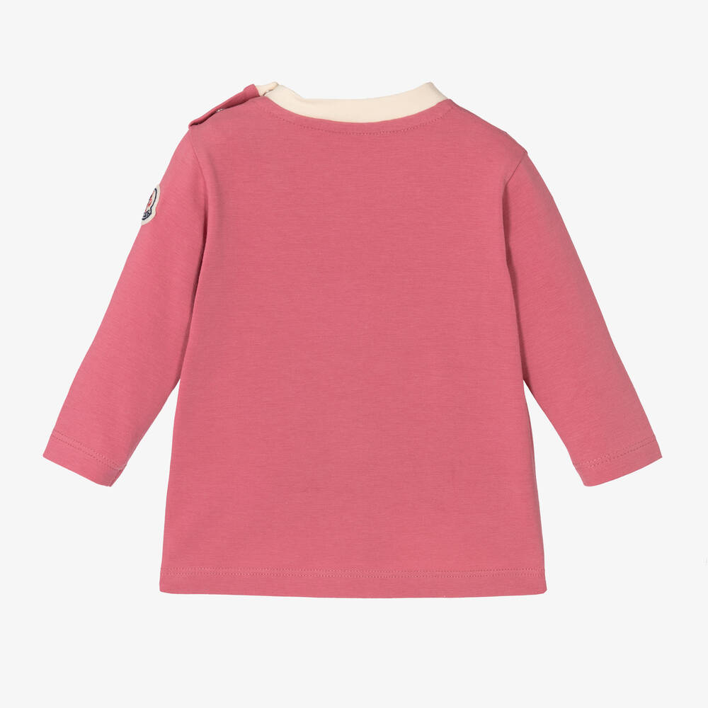 Baby Girls Pink Printed Cotton T-Shirt