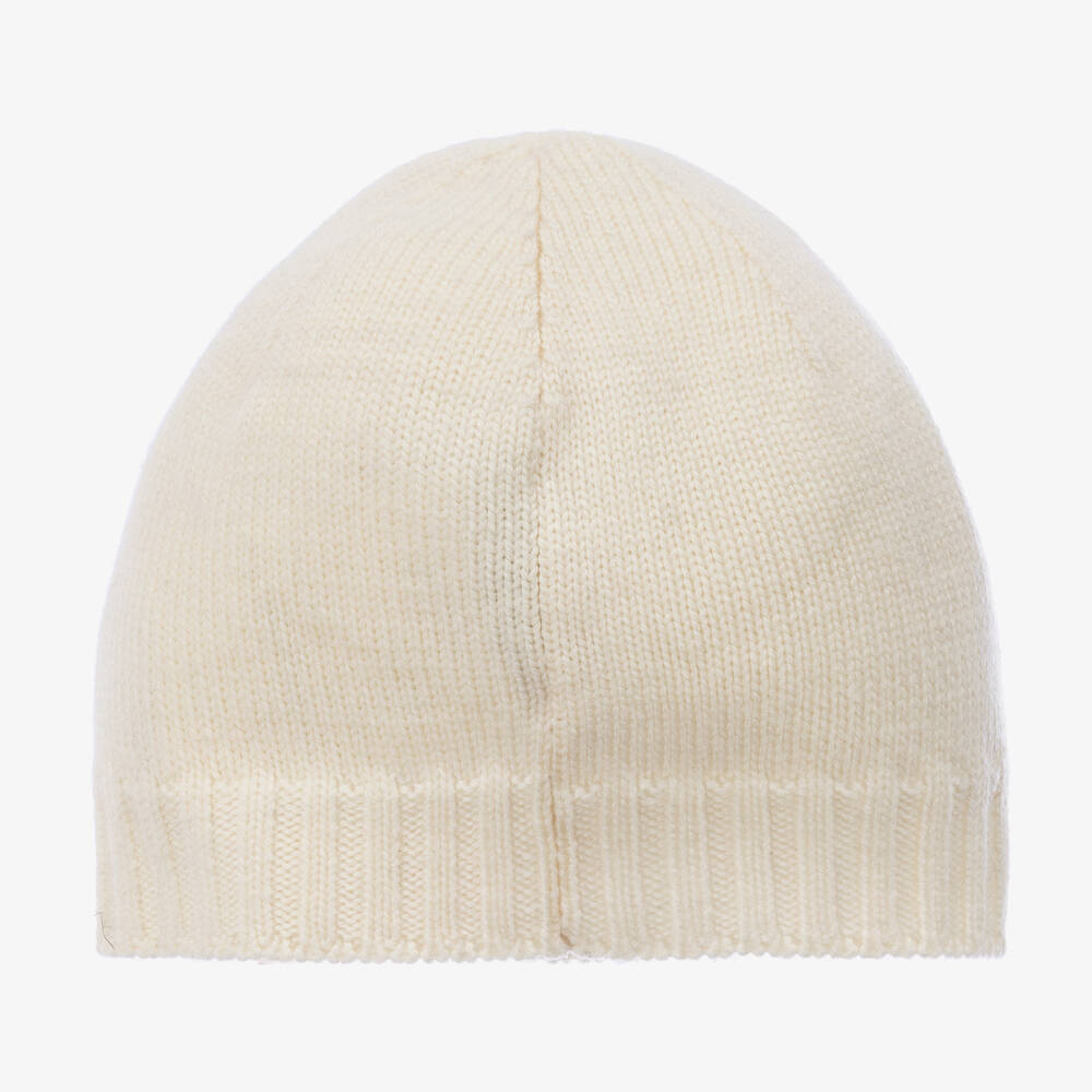 Baby Boys & Girls White Logo Wool Hat