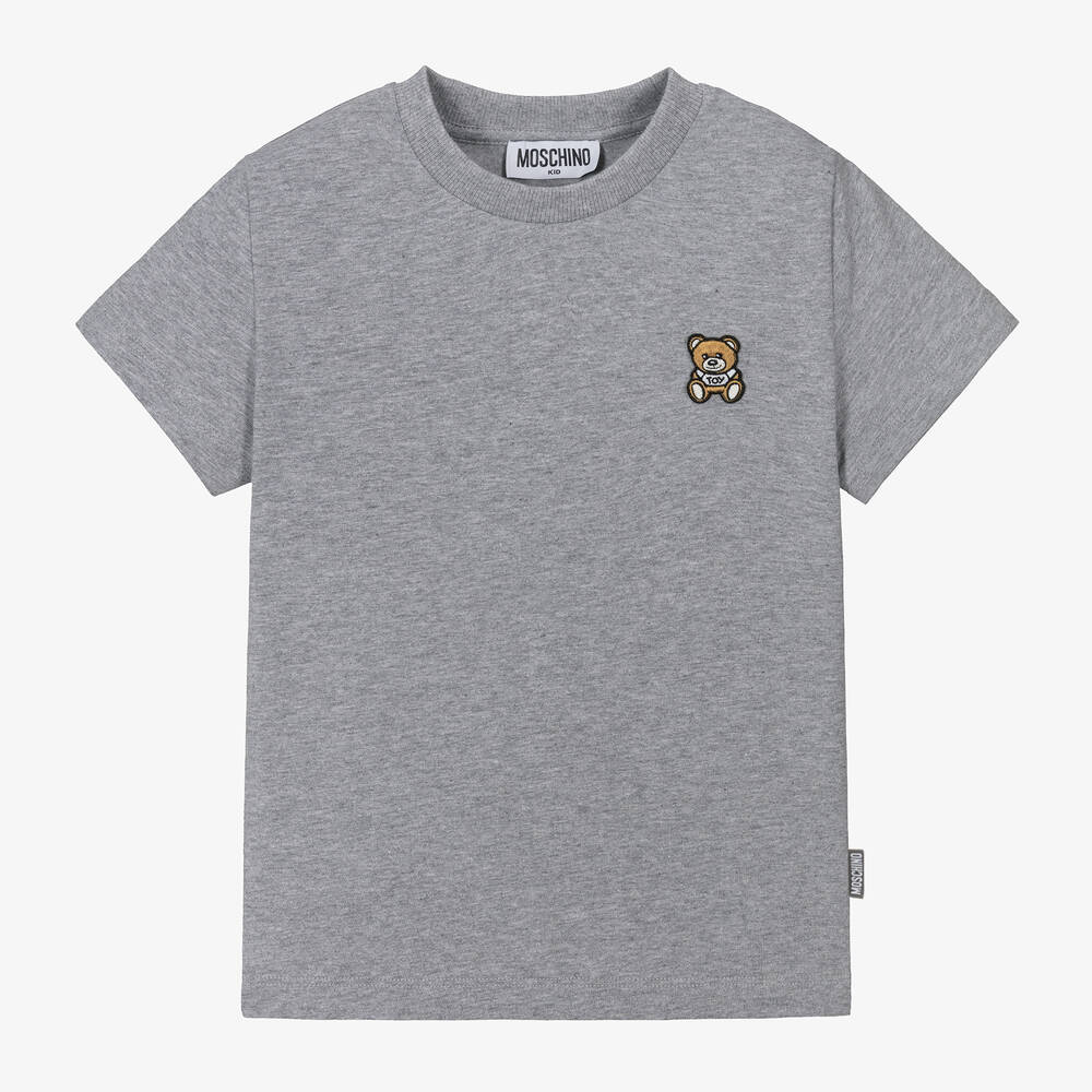 Boys & Girls Grey Cotton T-Shirt