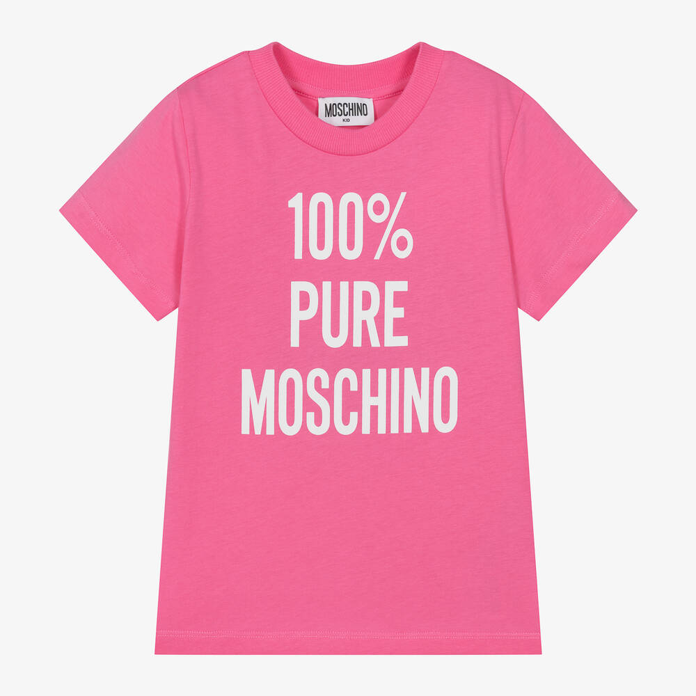 Boys & Girls Pink Logo Cotton T-Shirt