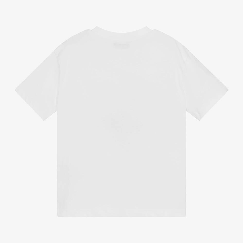 Boys & Girls White Logo Cotton T-Shirt