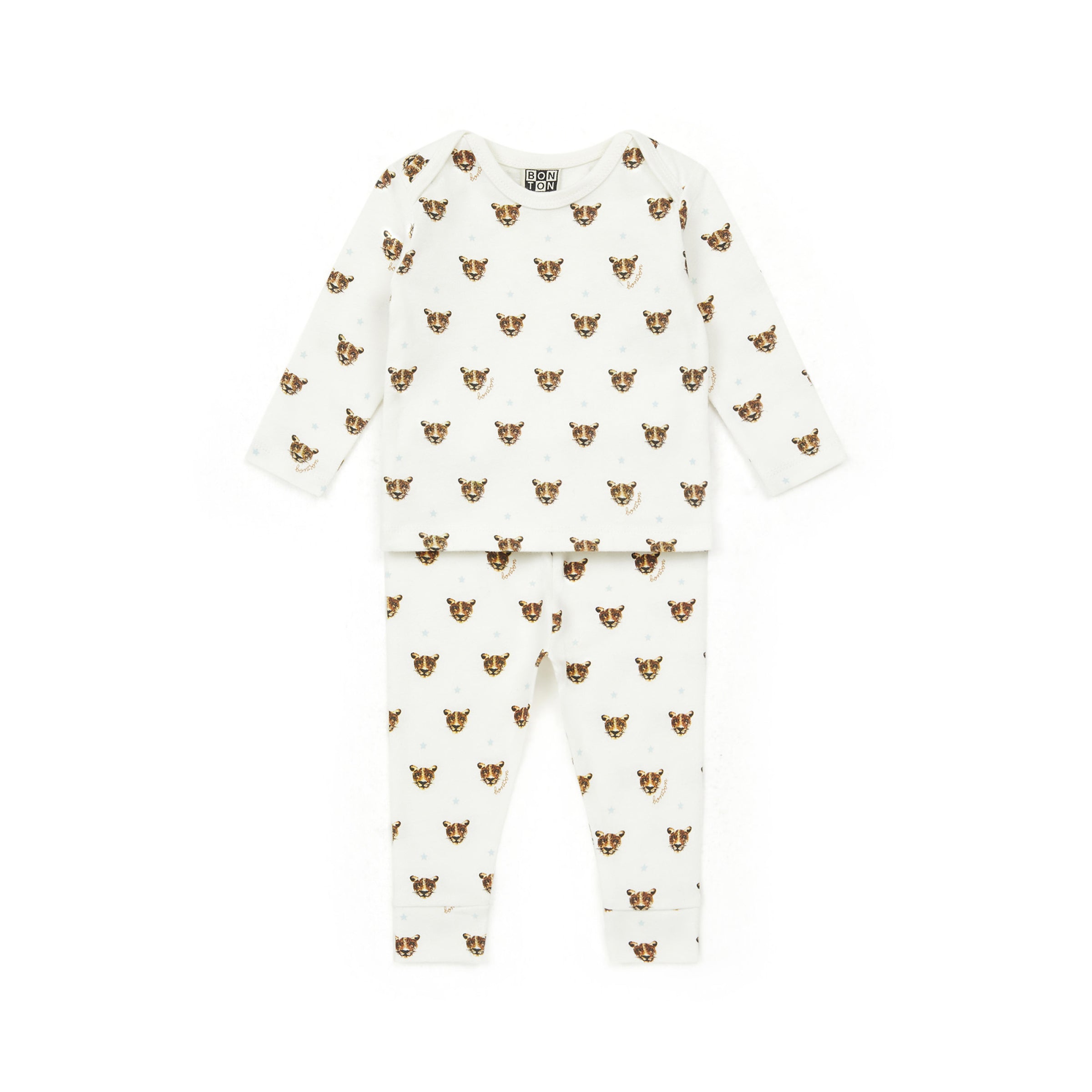 Baby Boys & Girls White Printed Cotton Set