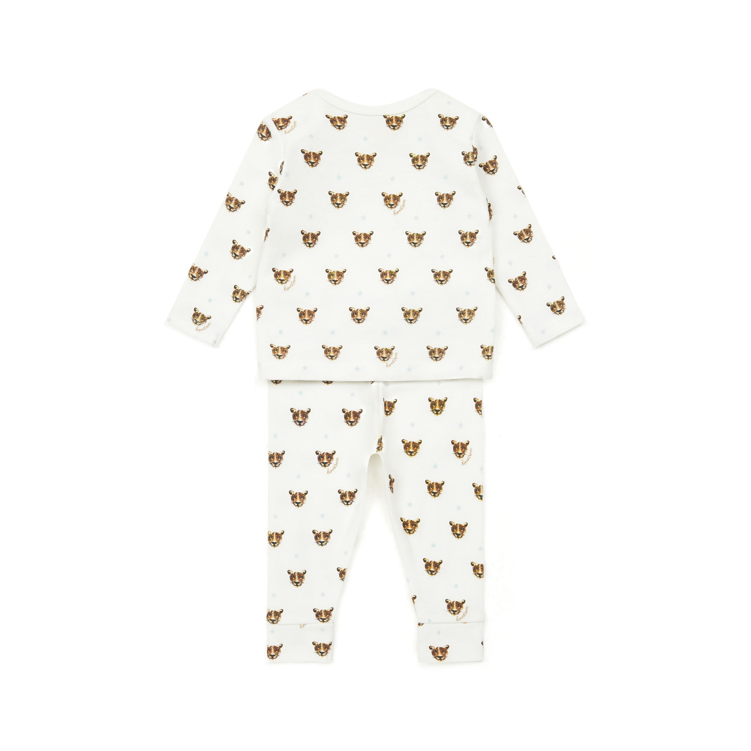 Baby Boys & Girls White Printed Cotton Set