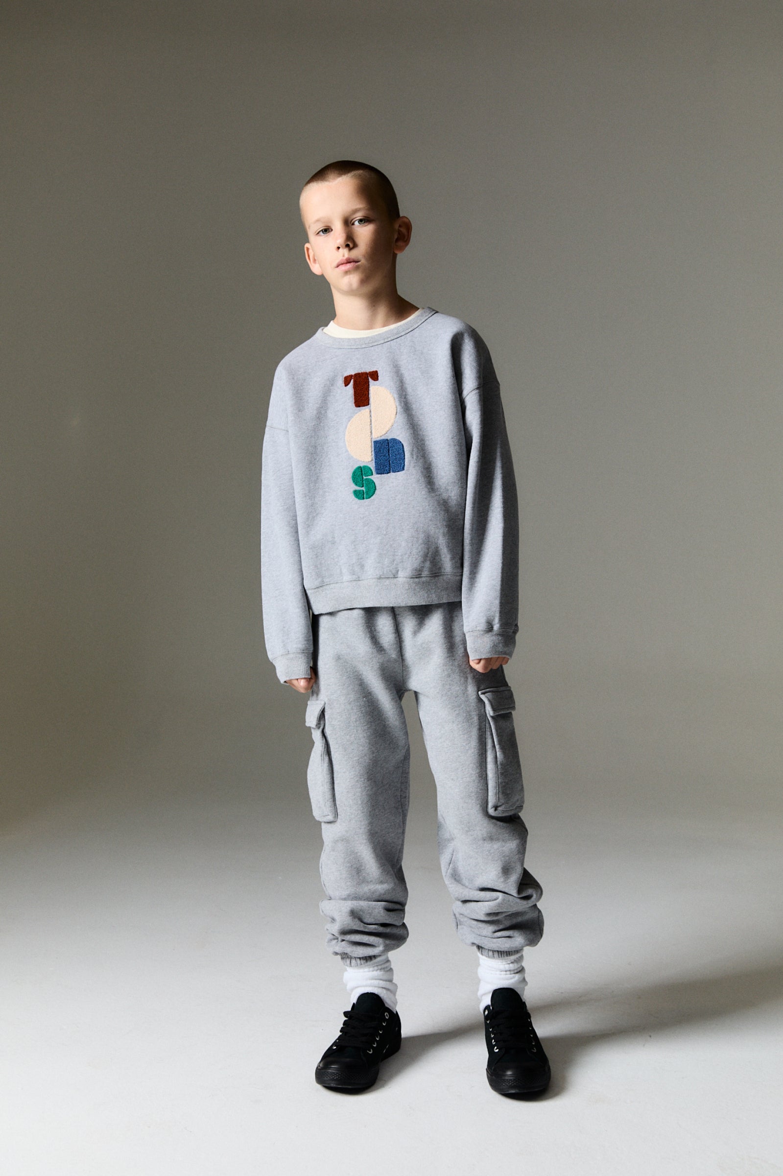 Boys Grey Cotton Trousers