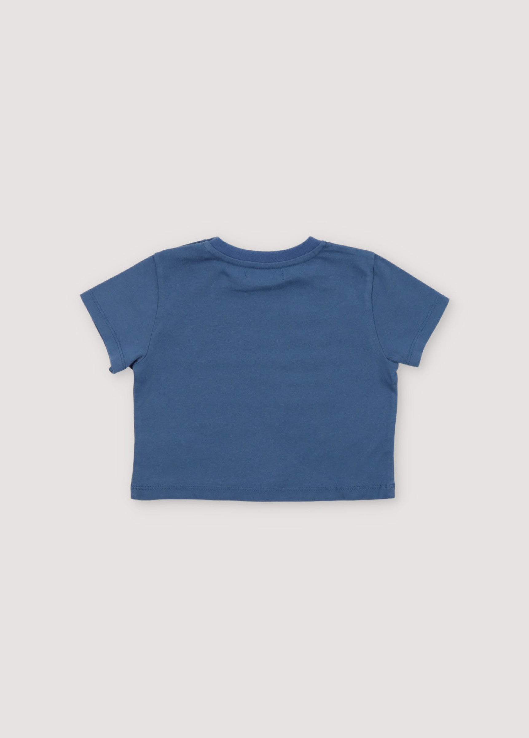 Baby Boys & Girls Blue Cotton T-Shirt