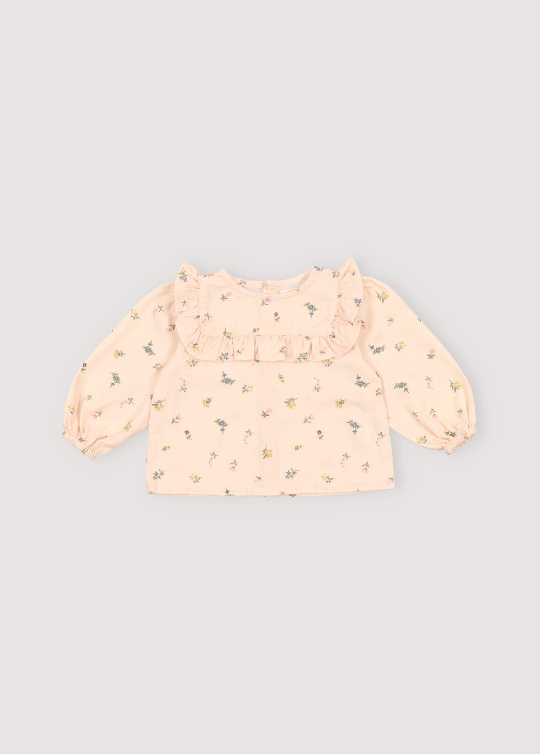 Baby Girls Beige Floral Cotton Top