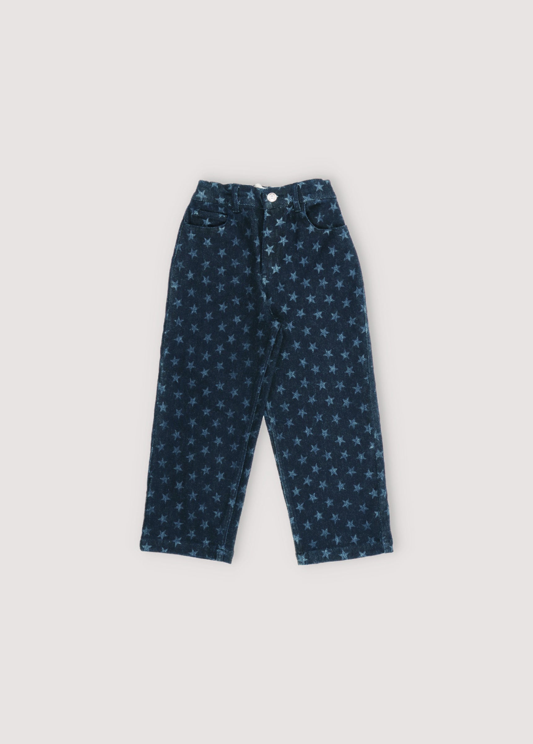 Girls Blue Star Denim Trousers