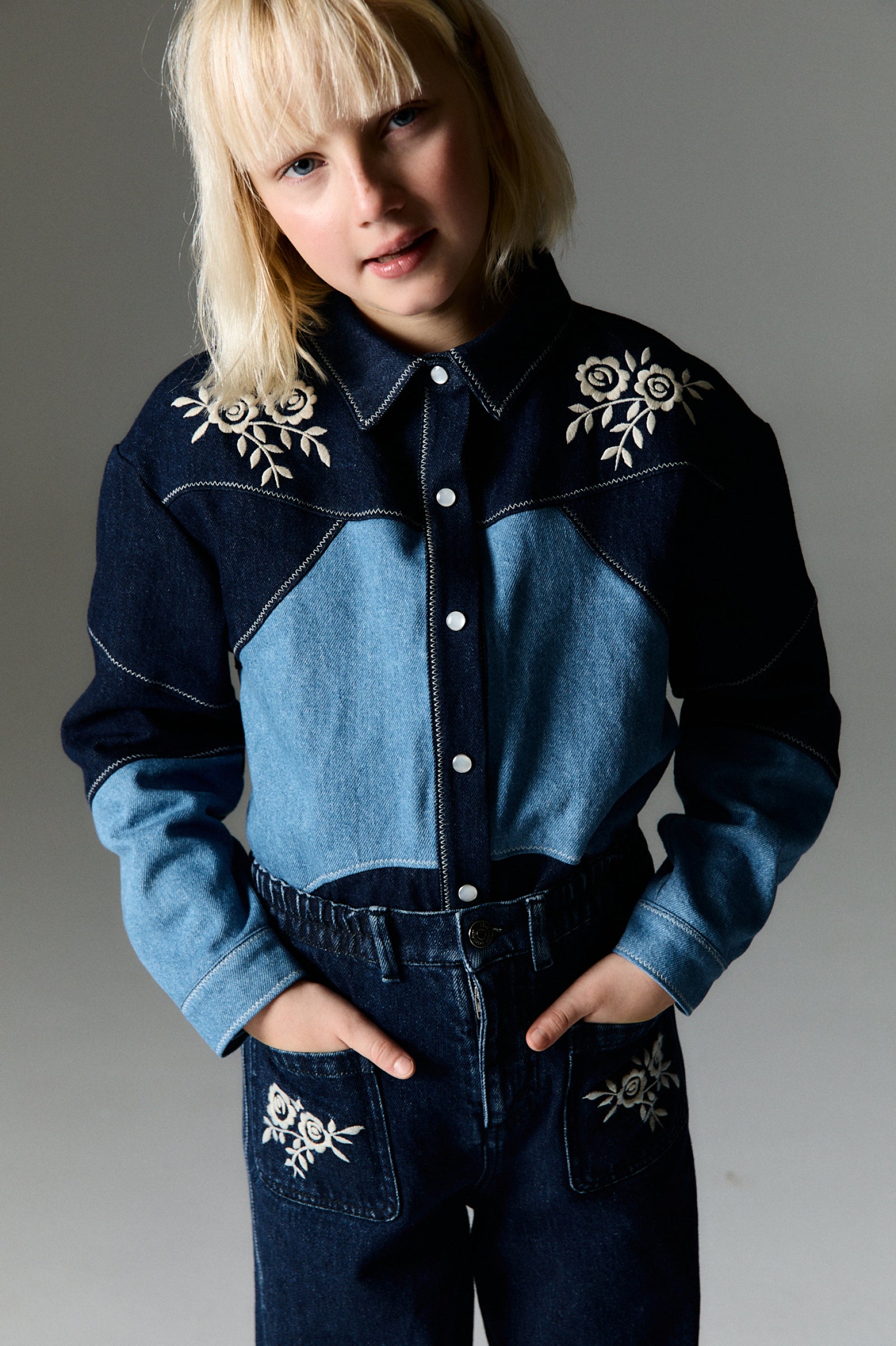 Girls Blue Denim Shirt