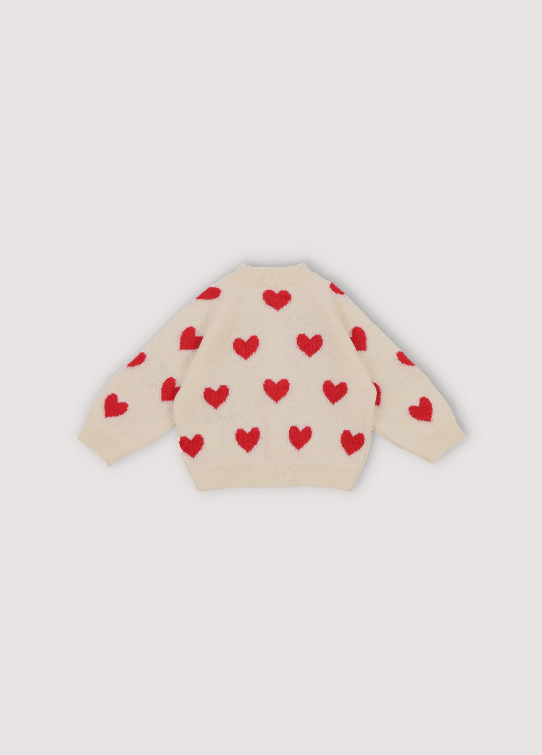 Baby Girls Cream Heart Wool Cardigan