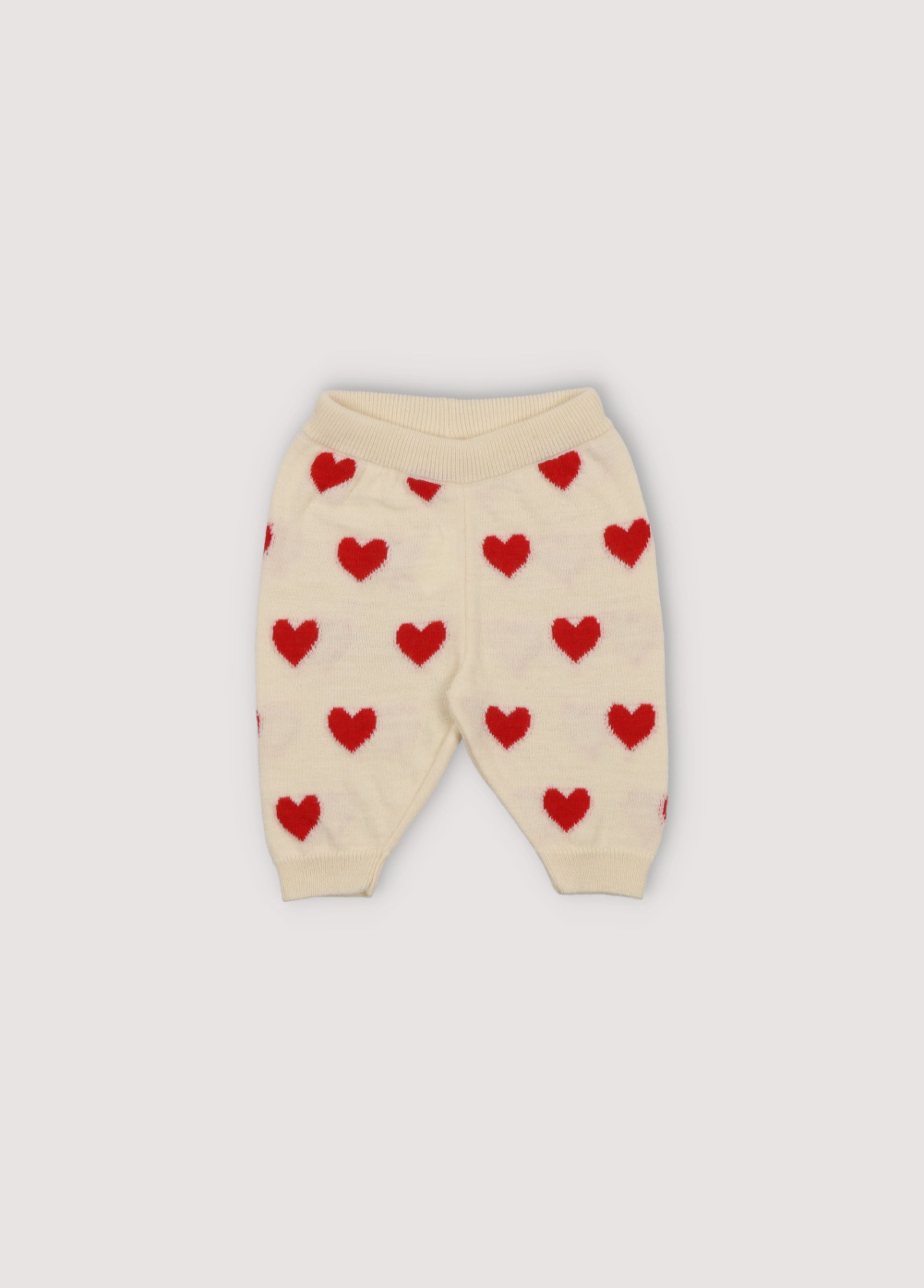 Baby Girls Cream Heart Wool Trousers