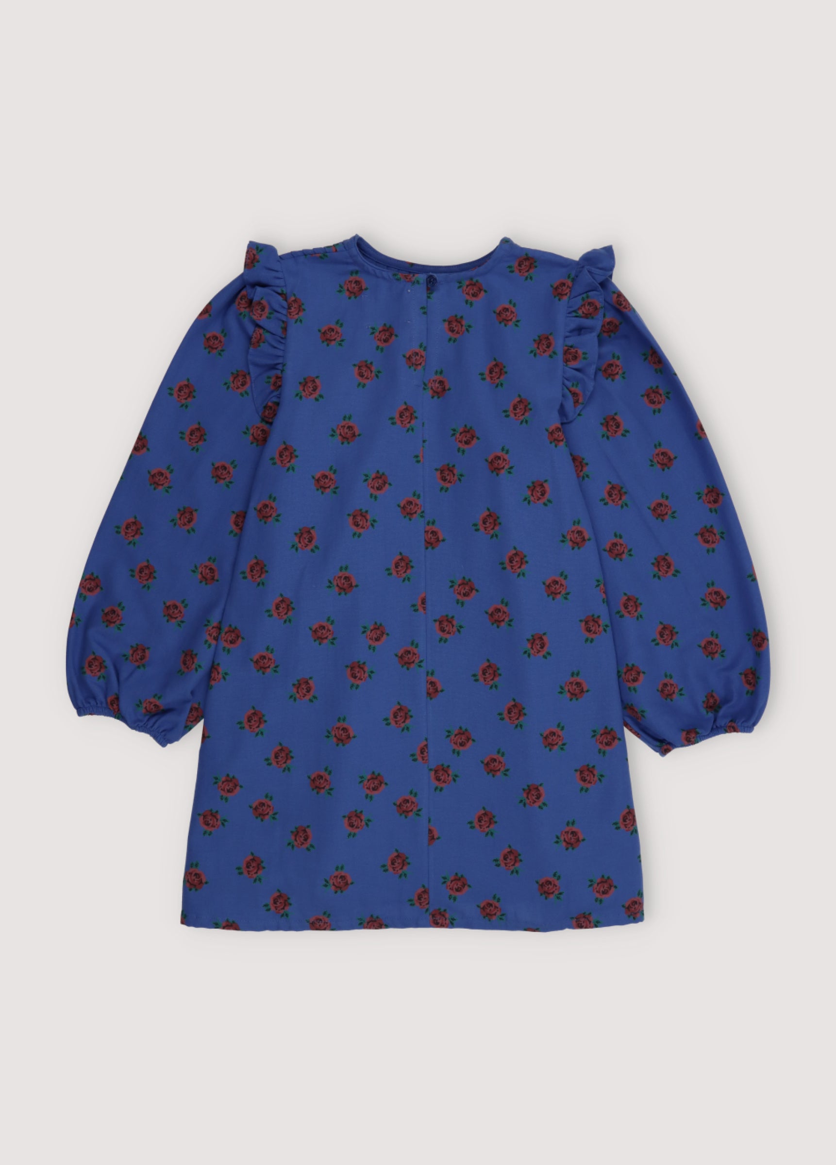 Girls Blue Floral Cotton Dress