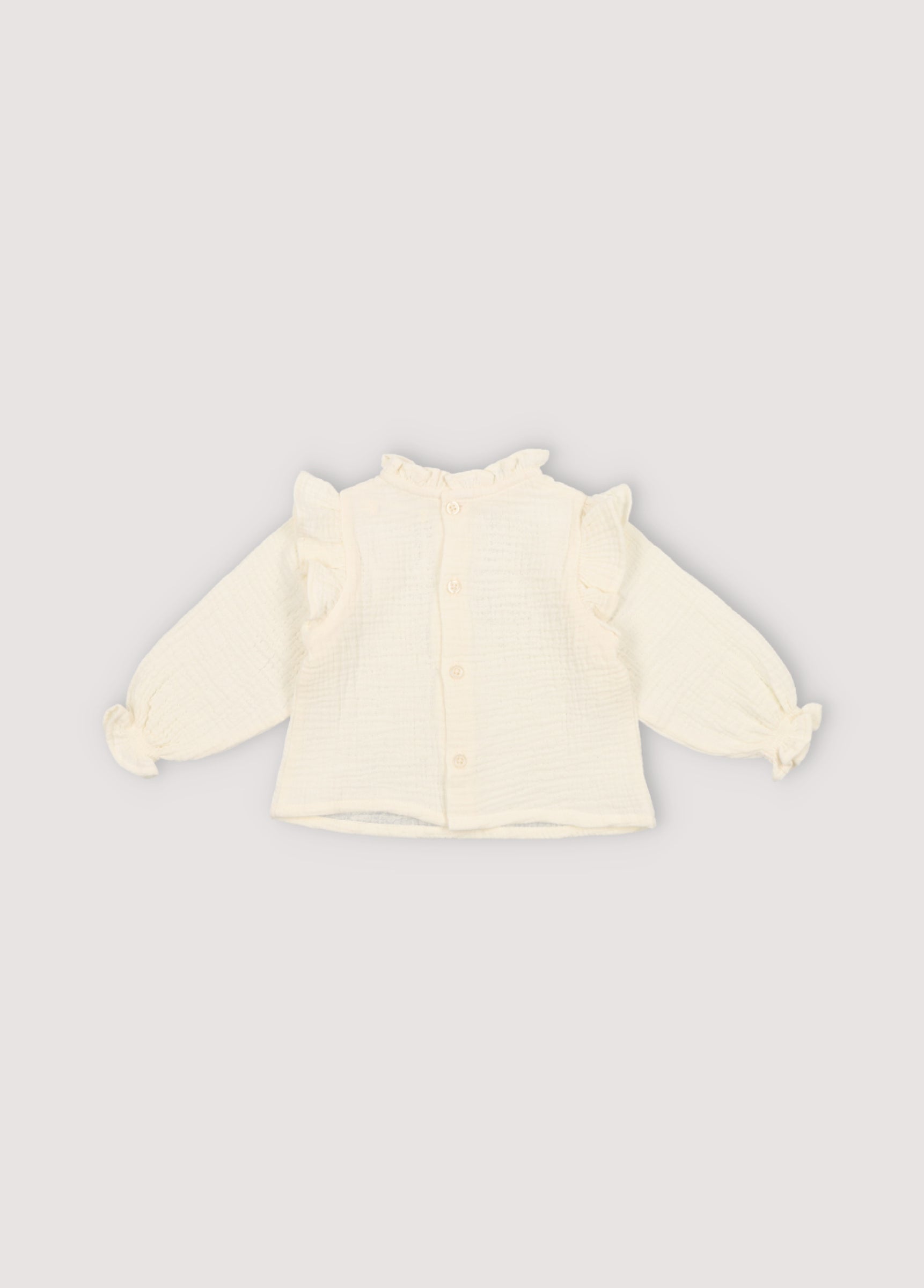 Baby Girls White Cotton Shirt