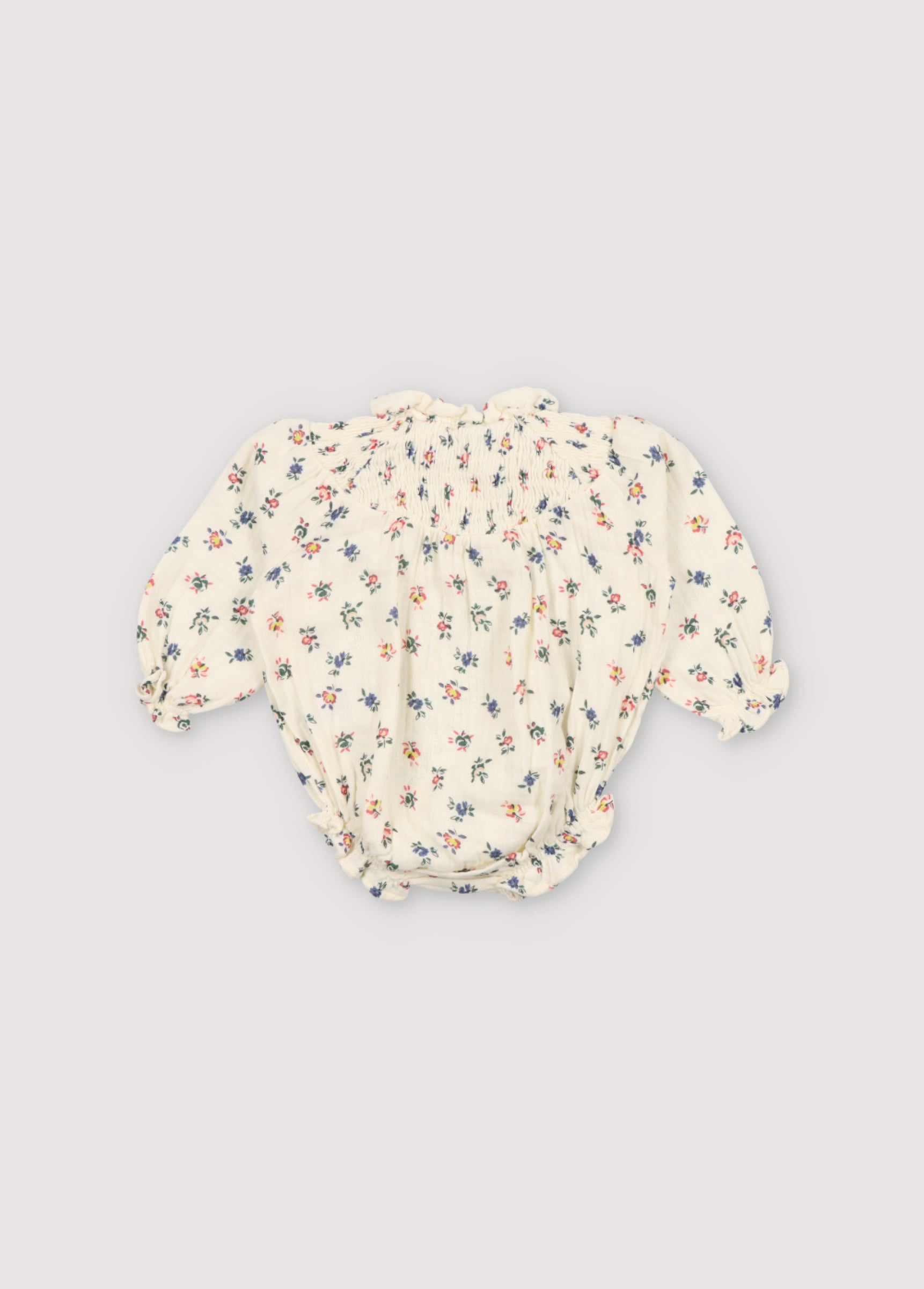 Baby Girls Beige Floral Cotton Babysuit