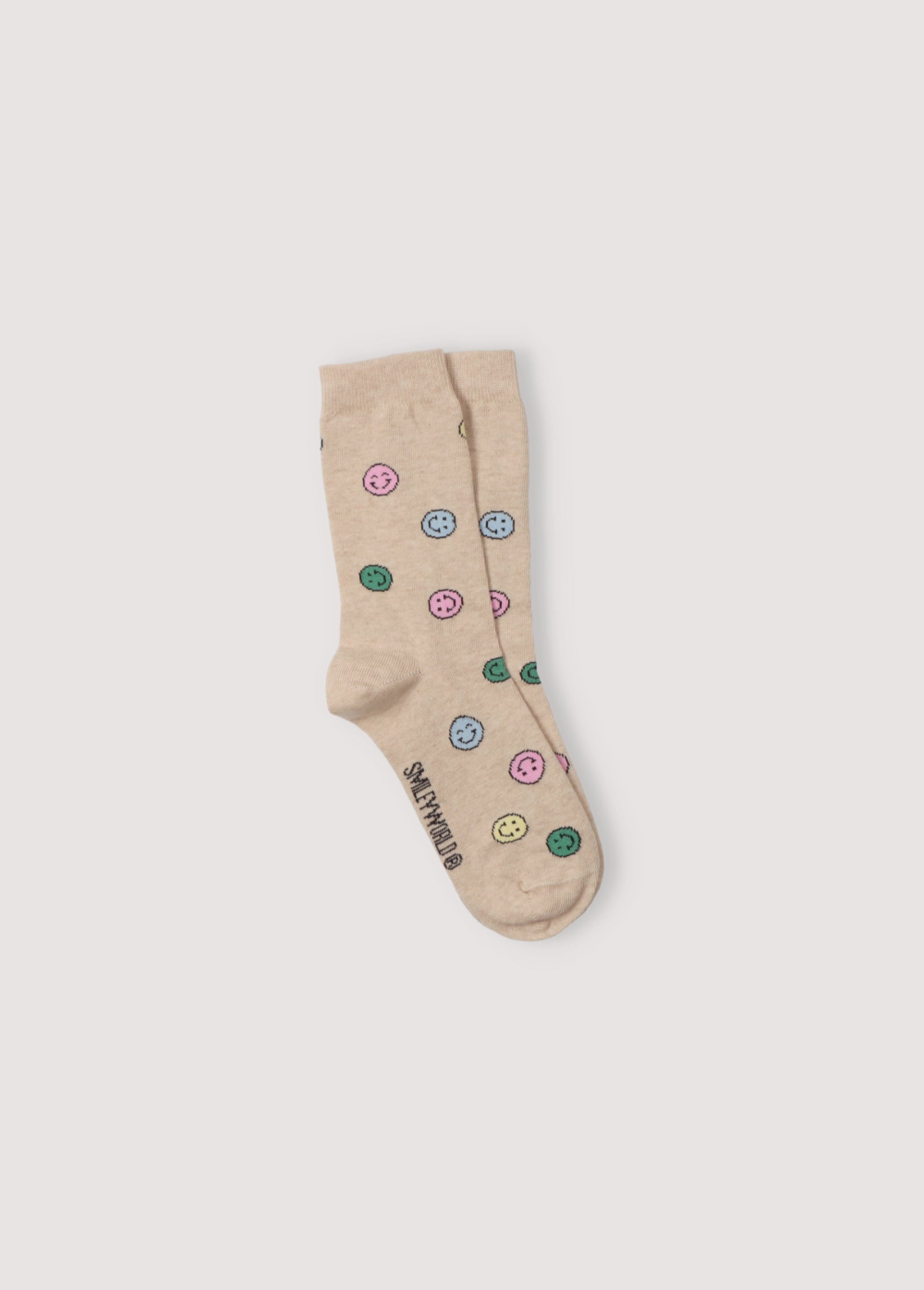 Boys & Girls Beige Smiley Cotton Socks