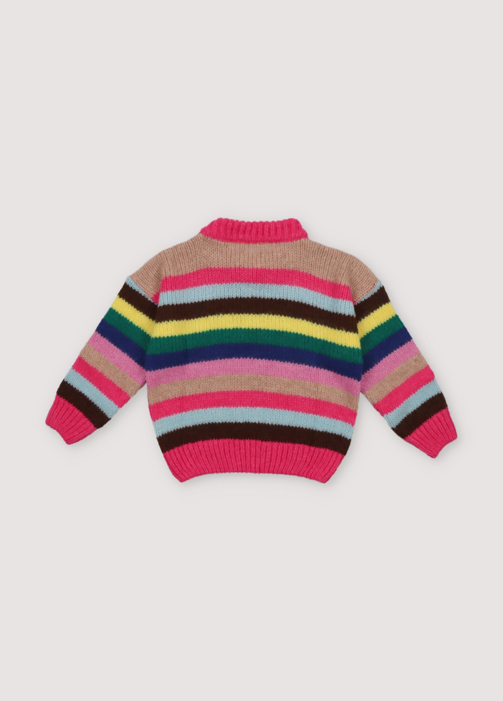 Girls Multicolor Stripes Knit Sweater