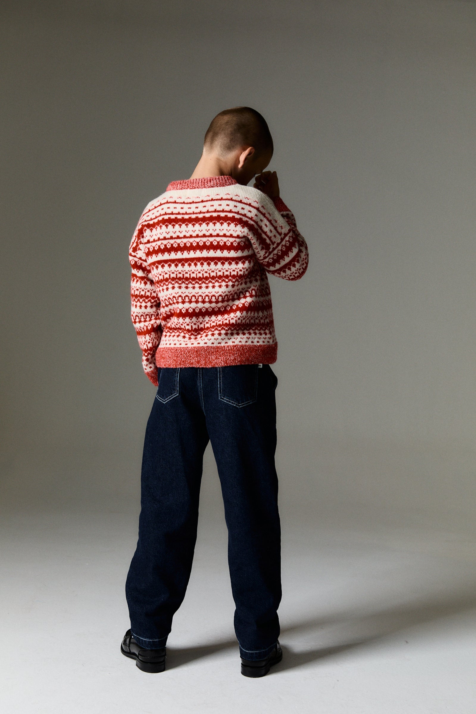 Boys & Girls Red Jacquard Sweater