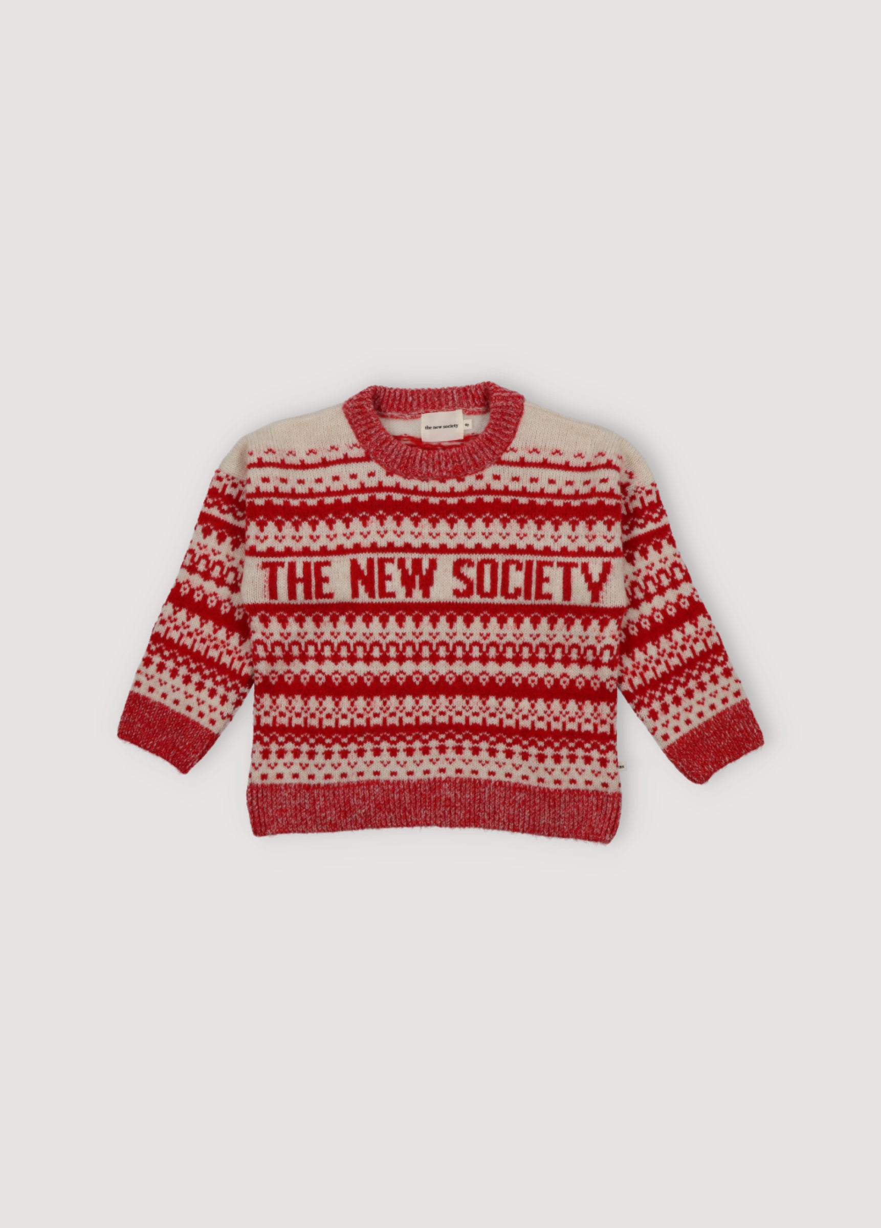 Boys & Girls Red Jacquard Sweater