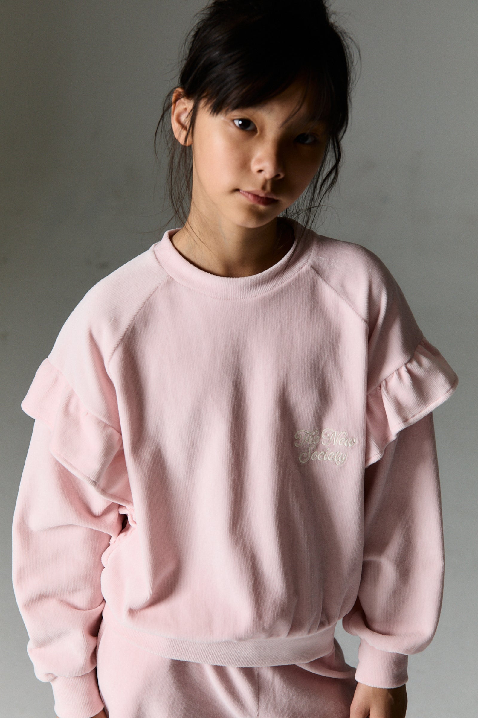 Girls Light Pink Cotton Sweatshirt