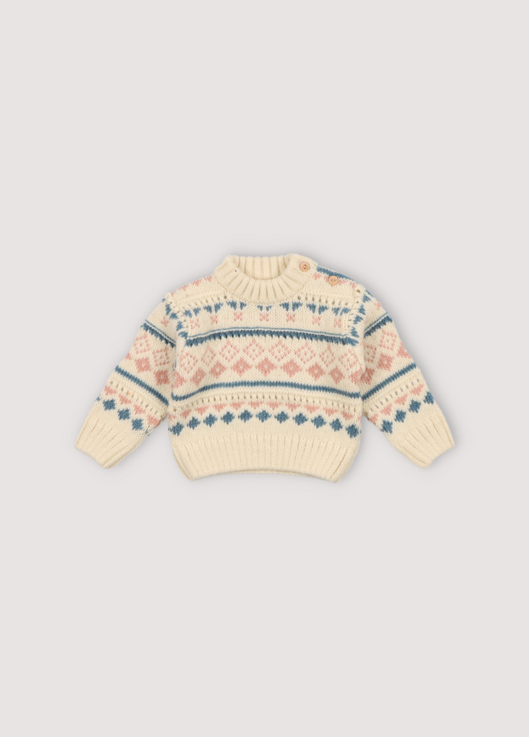 Baby Boys & Girls Cream Jacquard Sweater