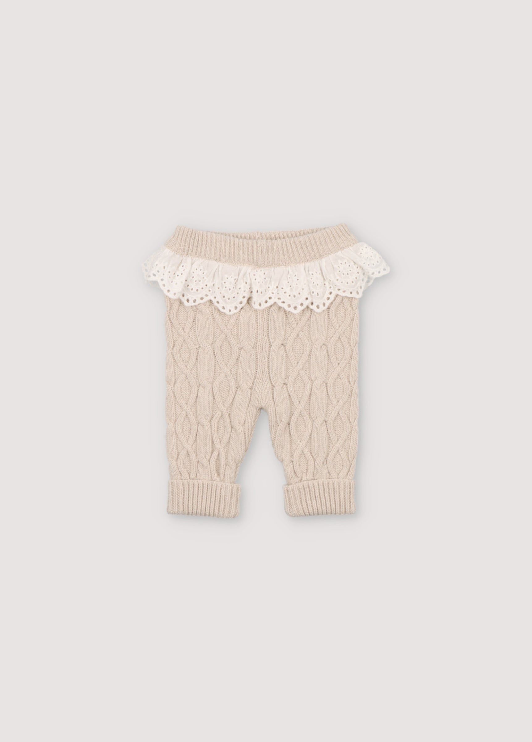 Baby Boys & Girls Cream Knit Trousers