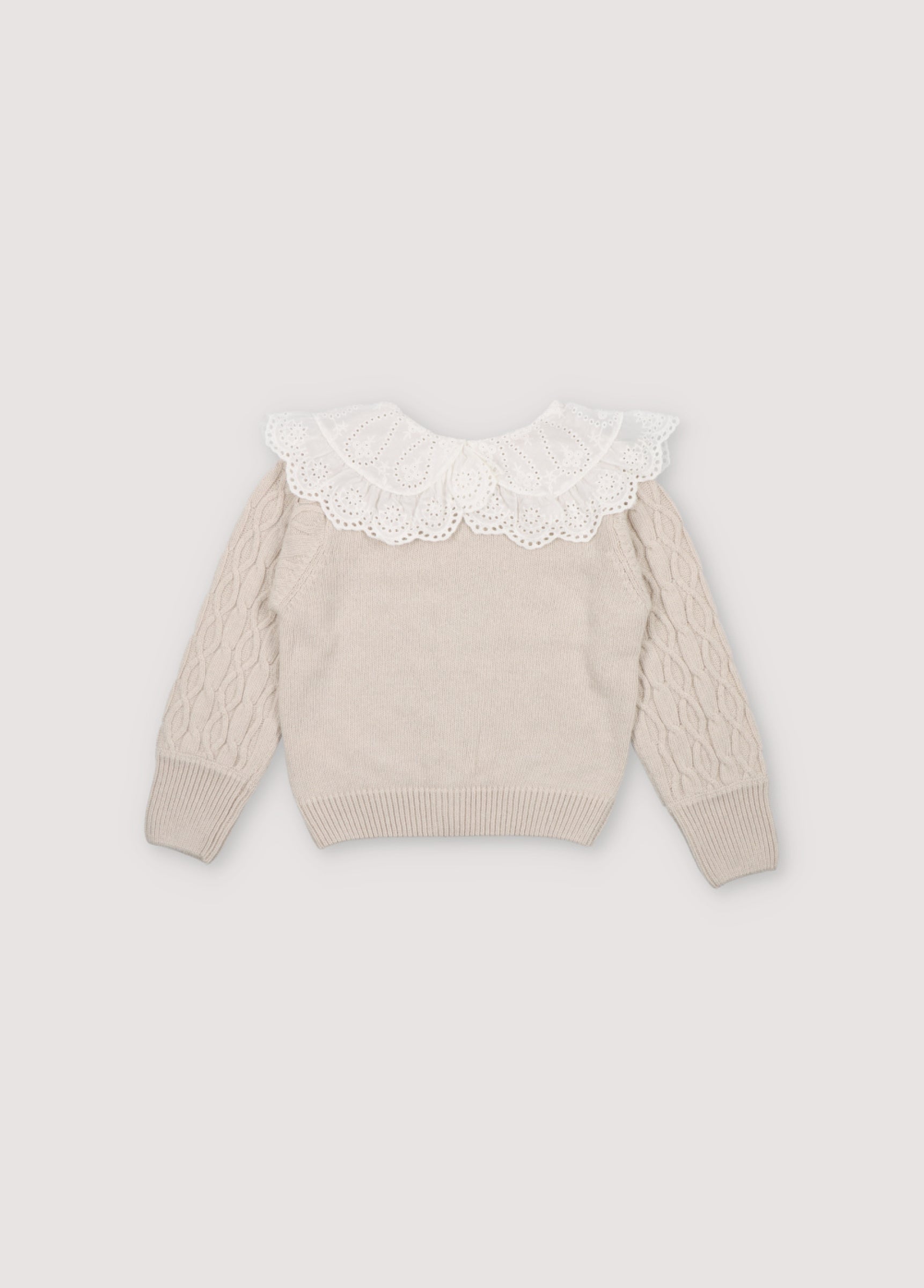 Girls Cream Knit Cardigan