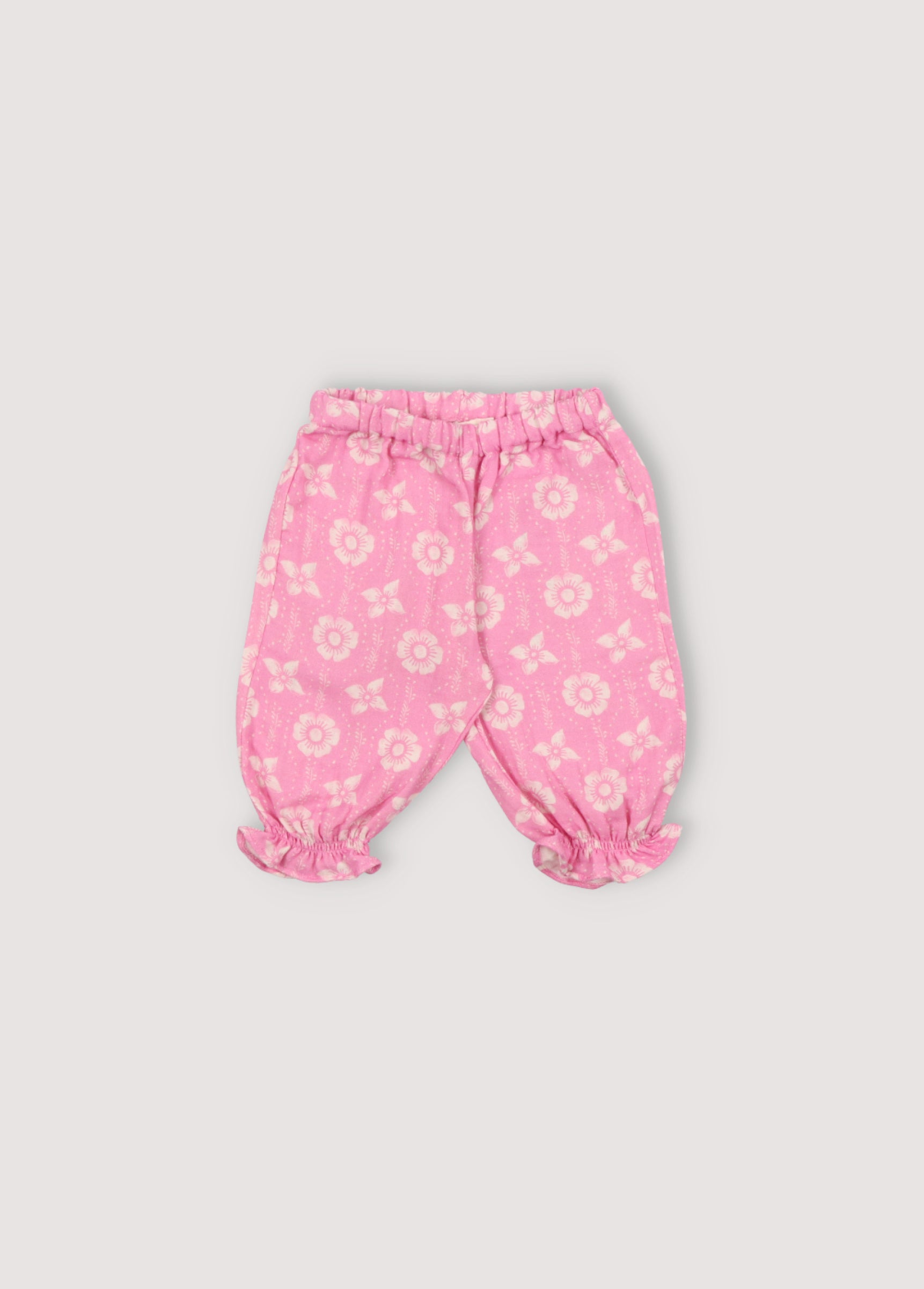 Baby Girls Pink Cotton Trousers